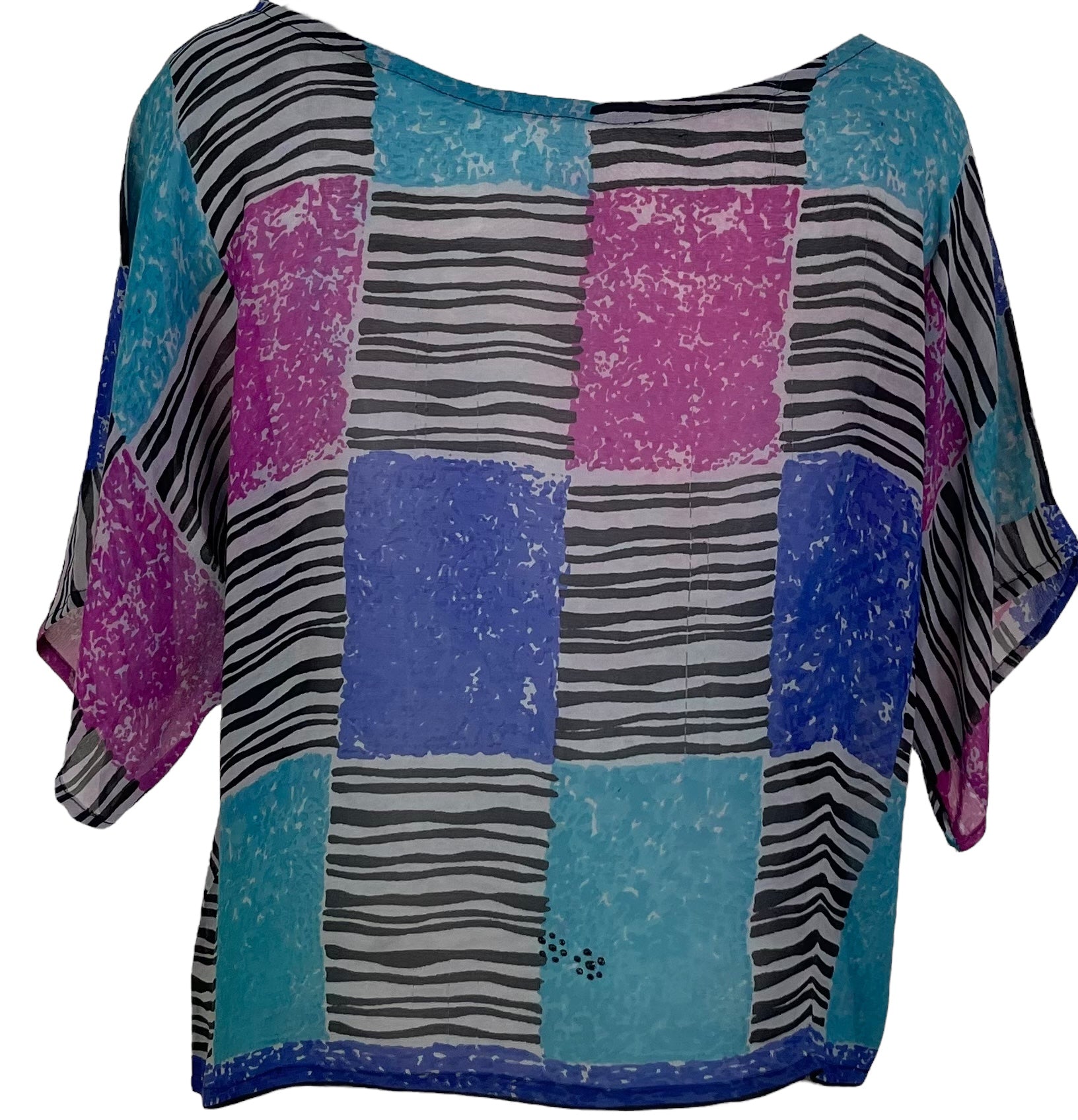 PRG6857 Sheer Wabi Sabi Pure Silk Boxy Top