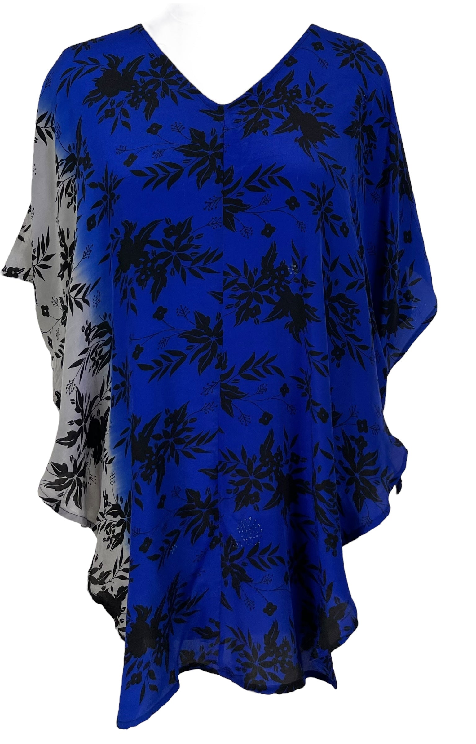 PRG7263 Sheer Avatar Pure Silk Waterfall Top