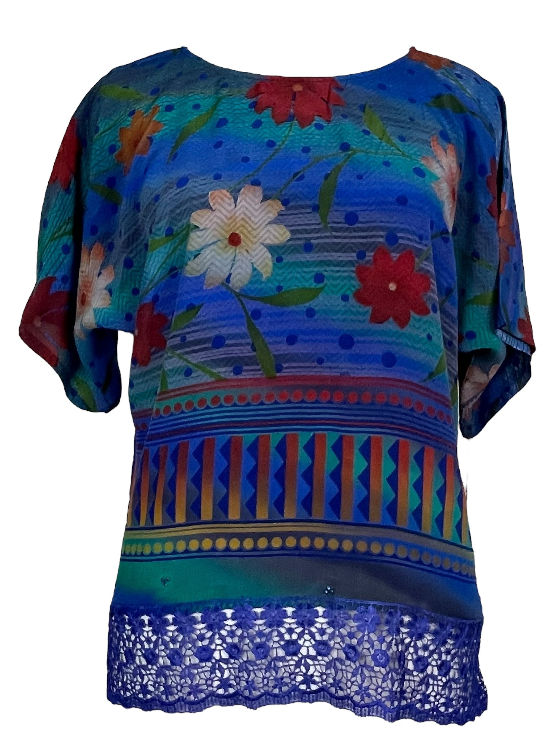 PRC6727 Avatar Pure Silk Side Slit Top