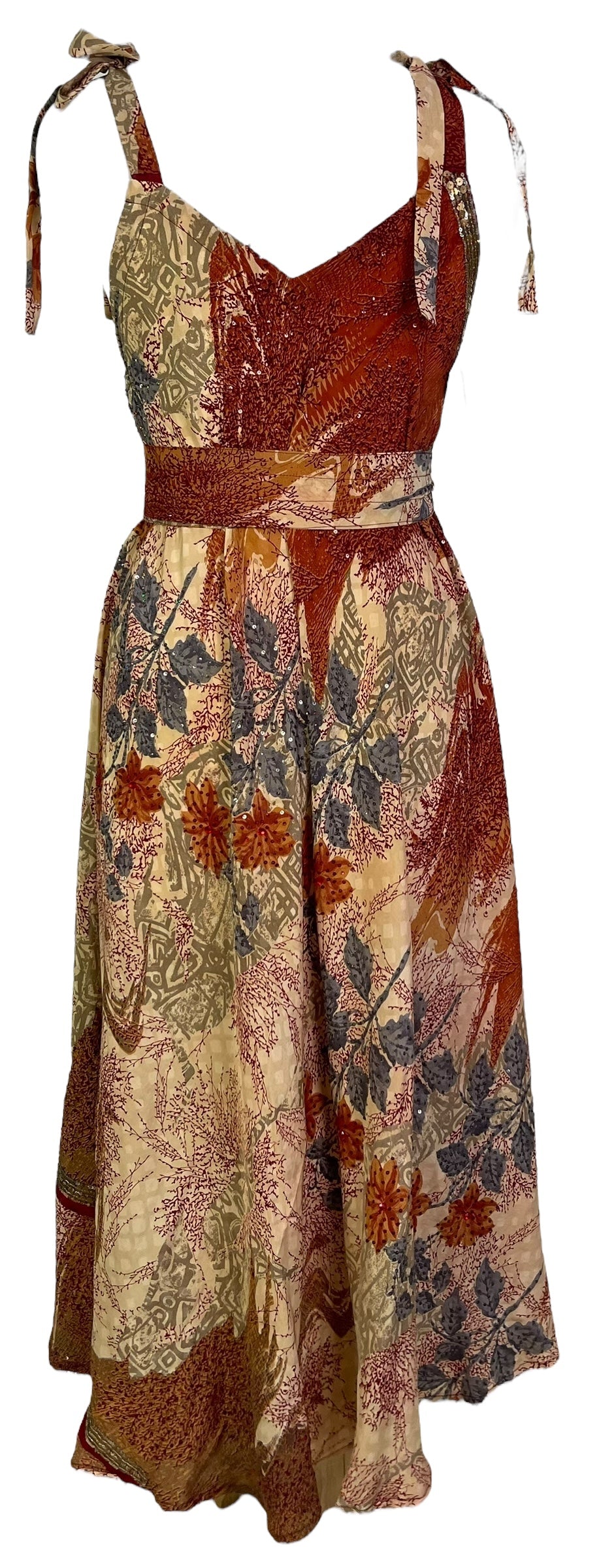 PRC7248 Avatar Pure Silk Maxi Dress with Belt by sariKNOTsari – Handmade ethical Maxi Dress from sariKNOTsari using upcycled silk. Designed in Canada for travel and slow fashion, loved from Toronto to LA to Sydney.