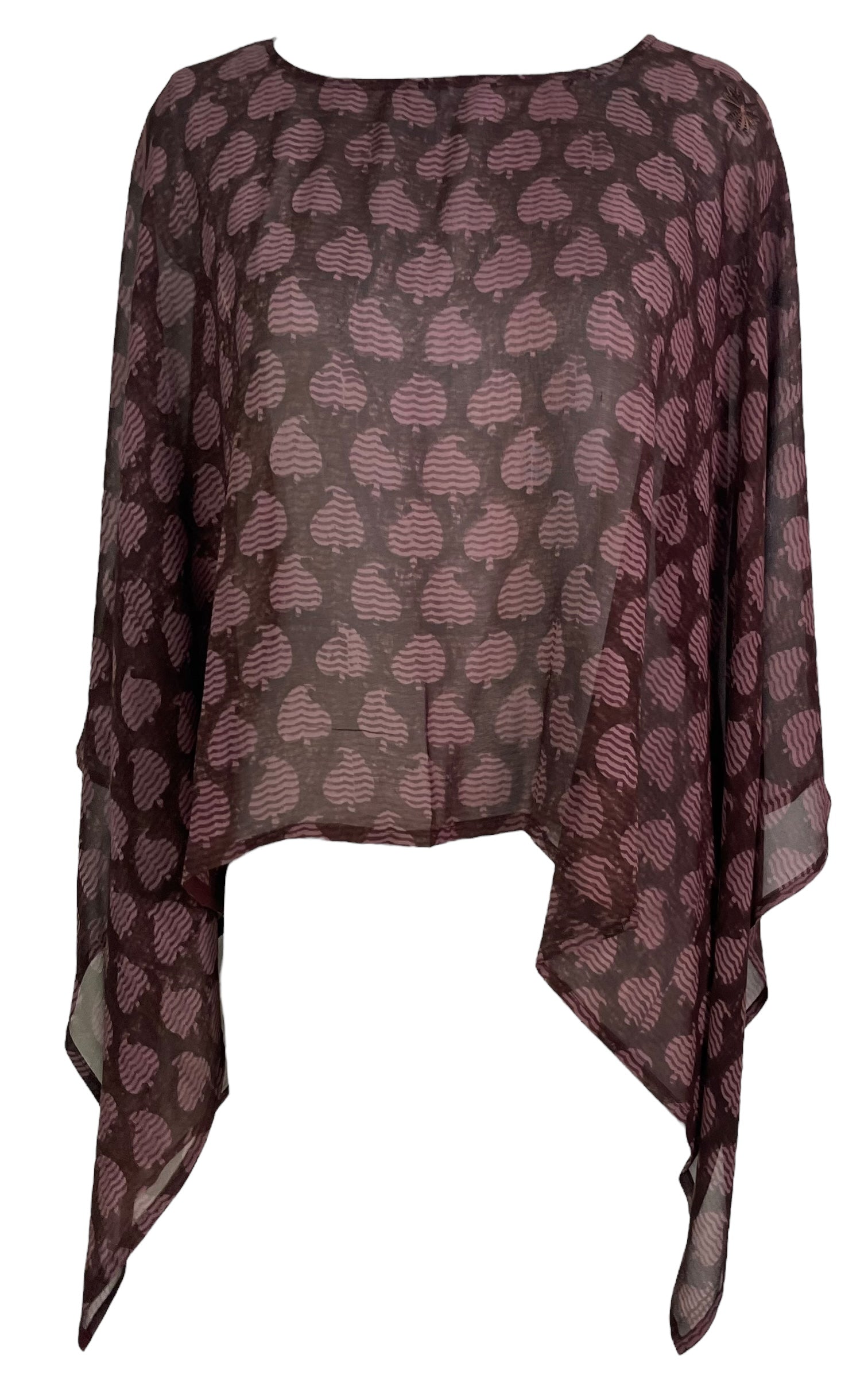 PRG7352 Sheer Avatar Pure Silk Capelet Poncho