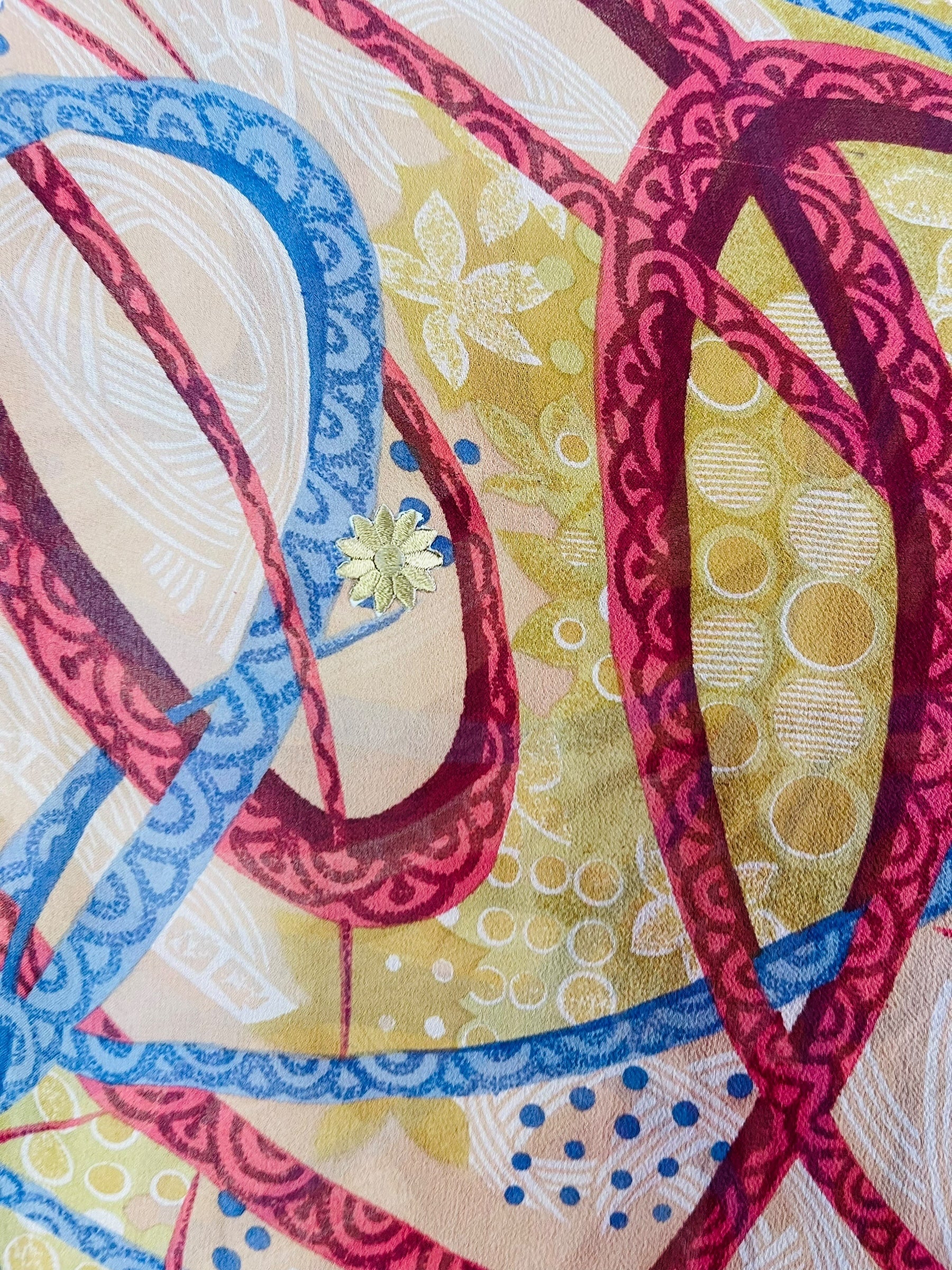 PRG7478 Sheer Avatar Pure Silk Midi Length Kaftan