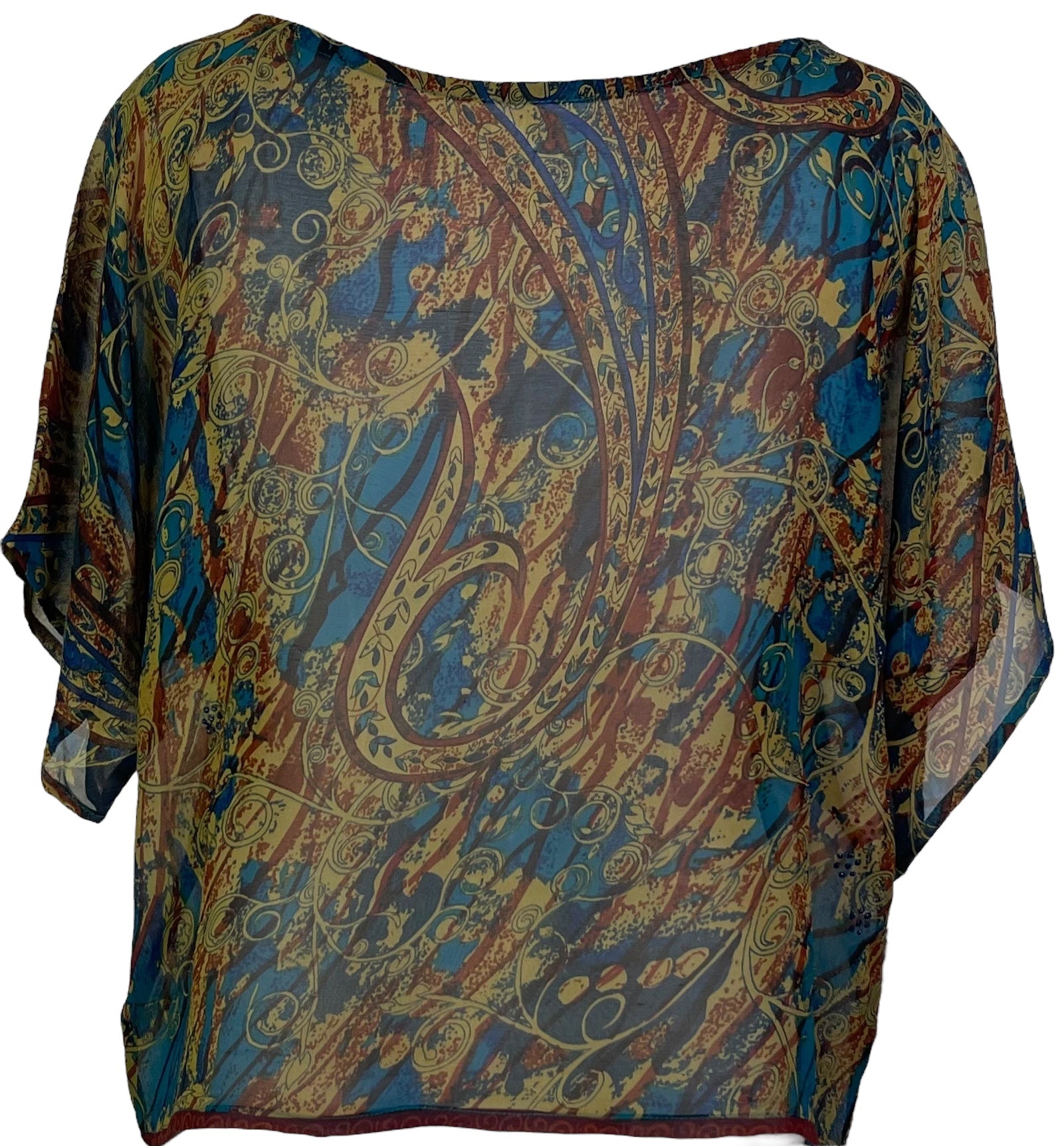 PRG6810 Sheer Wabi Sabi Pure Silk Boxy Top