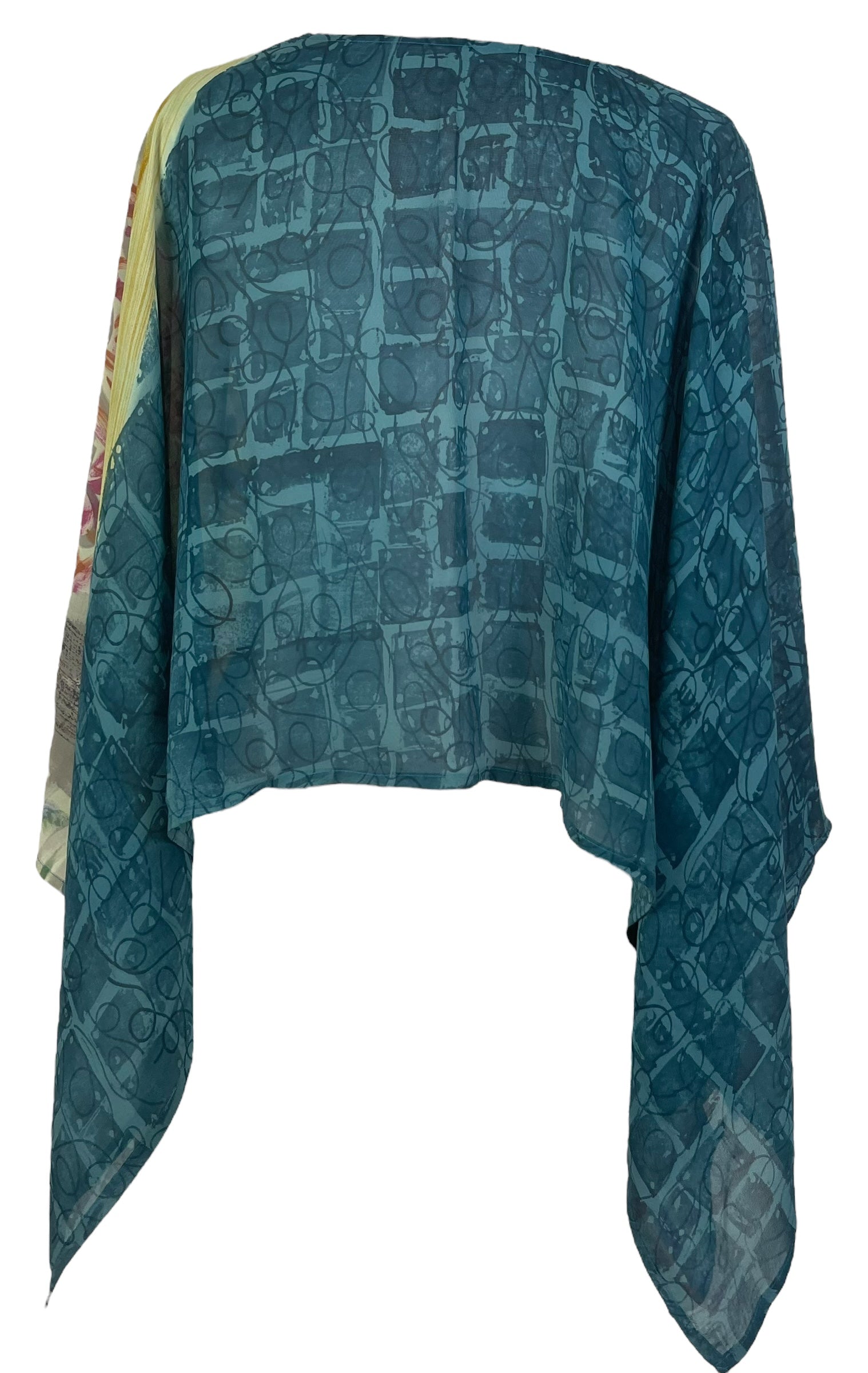PRG7706 Sheer Avatar Pure Silk Capelet Poncho