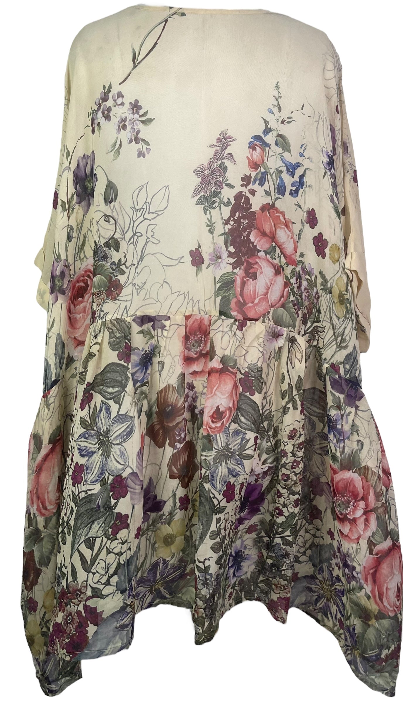 PRG8177 Sheer Wabi Sabi Pure Silk Boxy Babydoll Dress