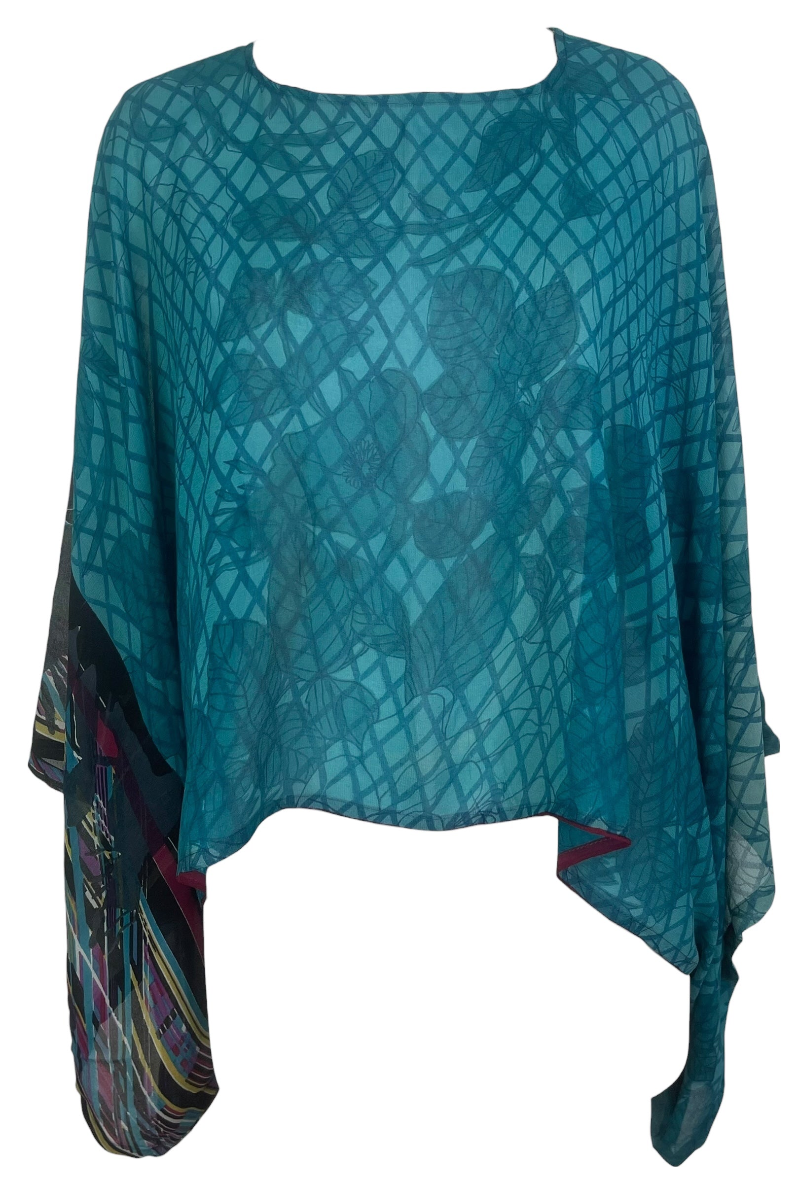 PREVIEW PRG8518 Sheer Wabi Sabi Pure Silk Kimono-Sleeved Top