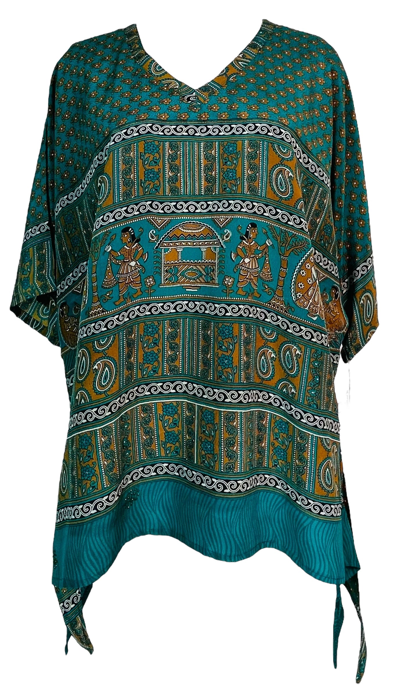 PRC7612 Avatar Pure Silk Long Tunic with Side Ties