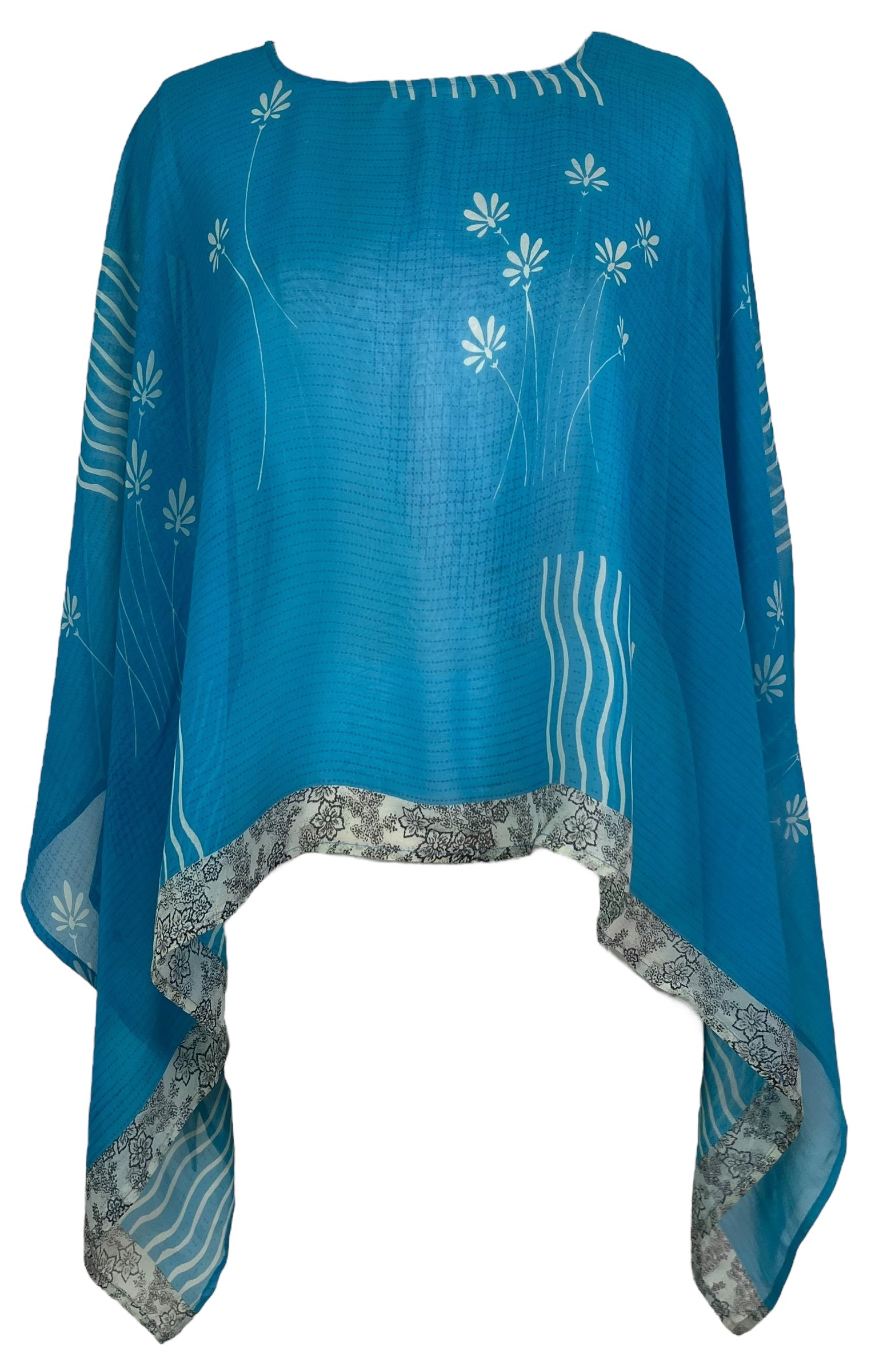 PREVIEW PRG7905 Sheer Pure Silk Wabi Sabi Capelet Poncho by DECEMBER2025 – Handmade ethical Poncho from sariKNOTsari using upcycled silk. Designed in Canada for travel and slow fashion, loved from Toronto to LA to Sydney.