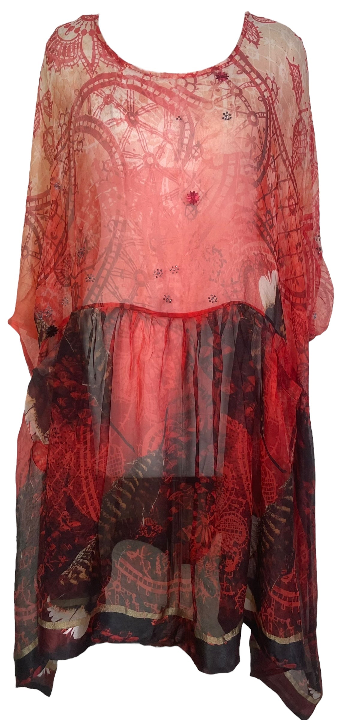 PREVIEW PCH8179 Very Sheer Avatar Pure Silk Chiffon Boxy Babydoll Dress