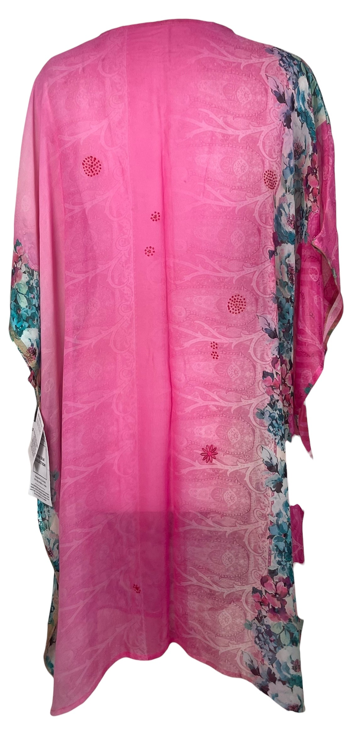 PREVIEW PRG8569 Sheer Avatar Pure Silk Midi Length Kaftan by MARCH2026 – Handmade ethical Midi Length Kaftan from sariKNOTsari using upcycled silk. Designed in Canada for travel and slow fashion, loved from Toronto to LA to Sydney. Featuring Zsiska, Bryn Walker and Artisan Leather coats by Rejean Pepin, Pepin designs