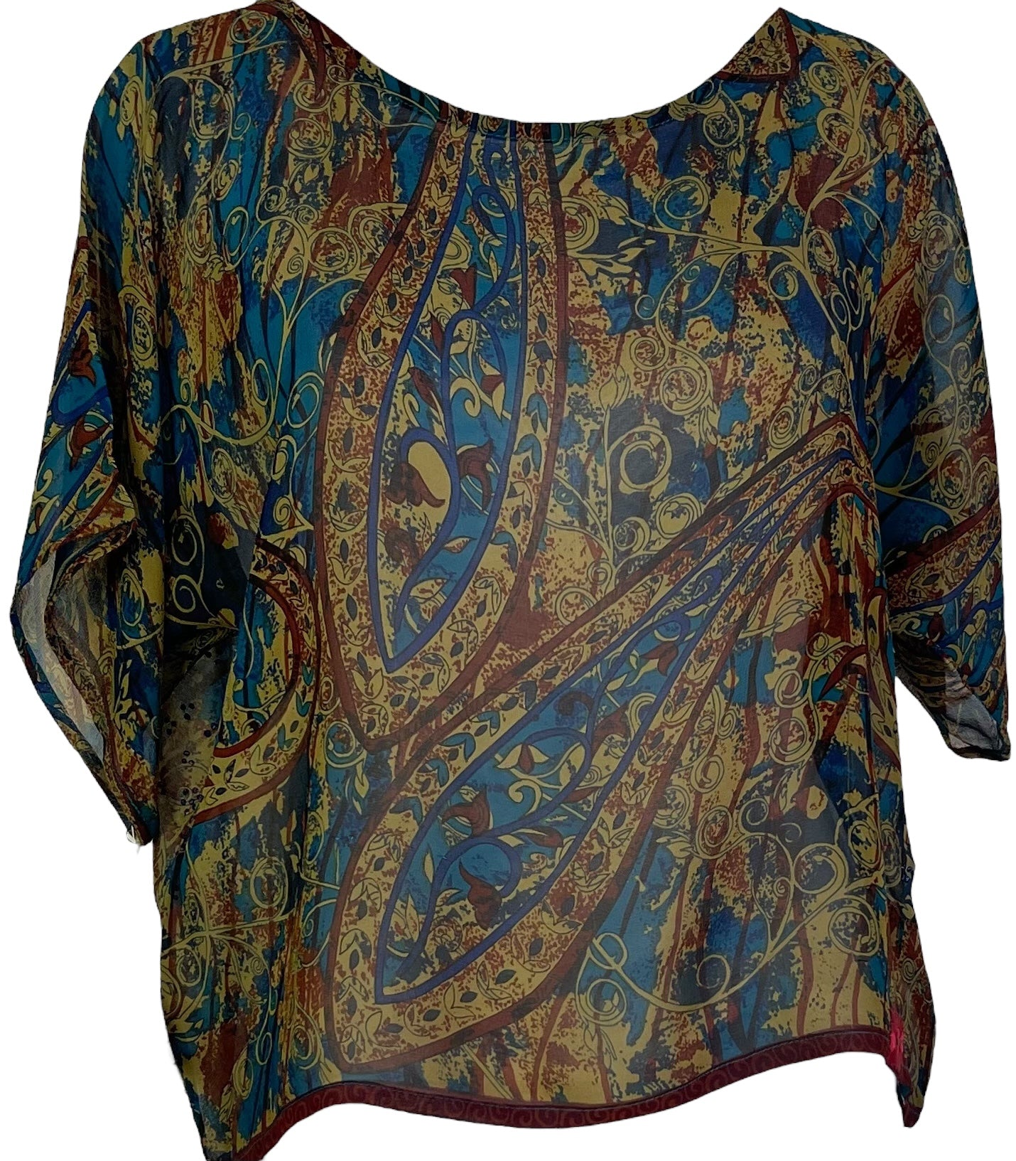 PRG6810 Sheer Wabi Sabi Pure Silk Boxy Top