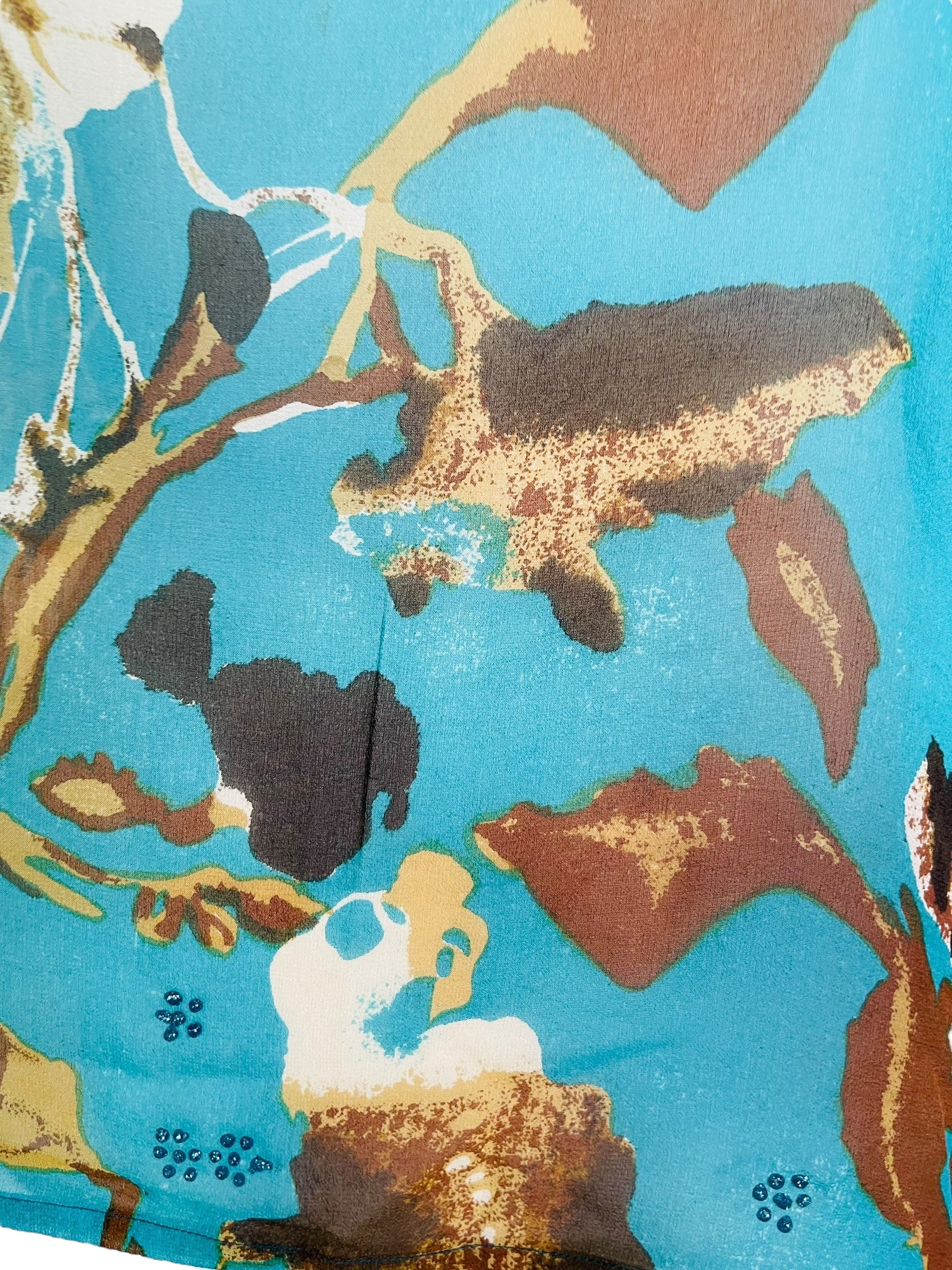 PRG7536 Sheer Avatar Pure Silk Side Slit Top