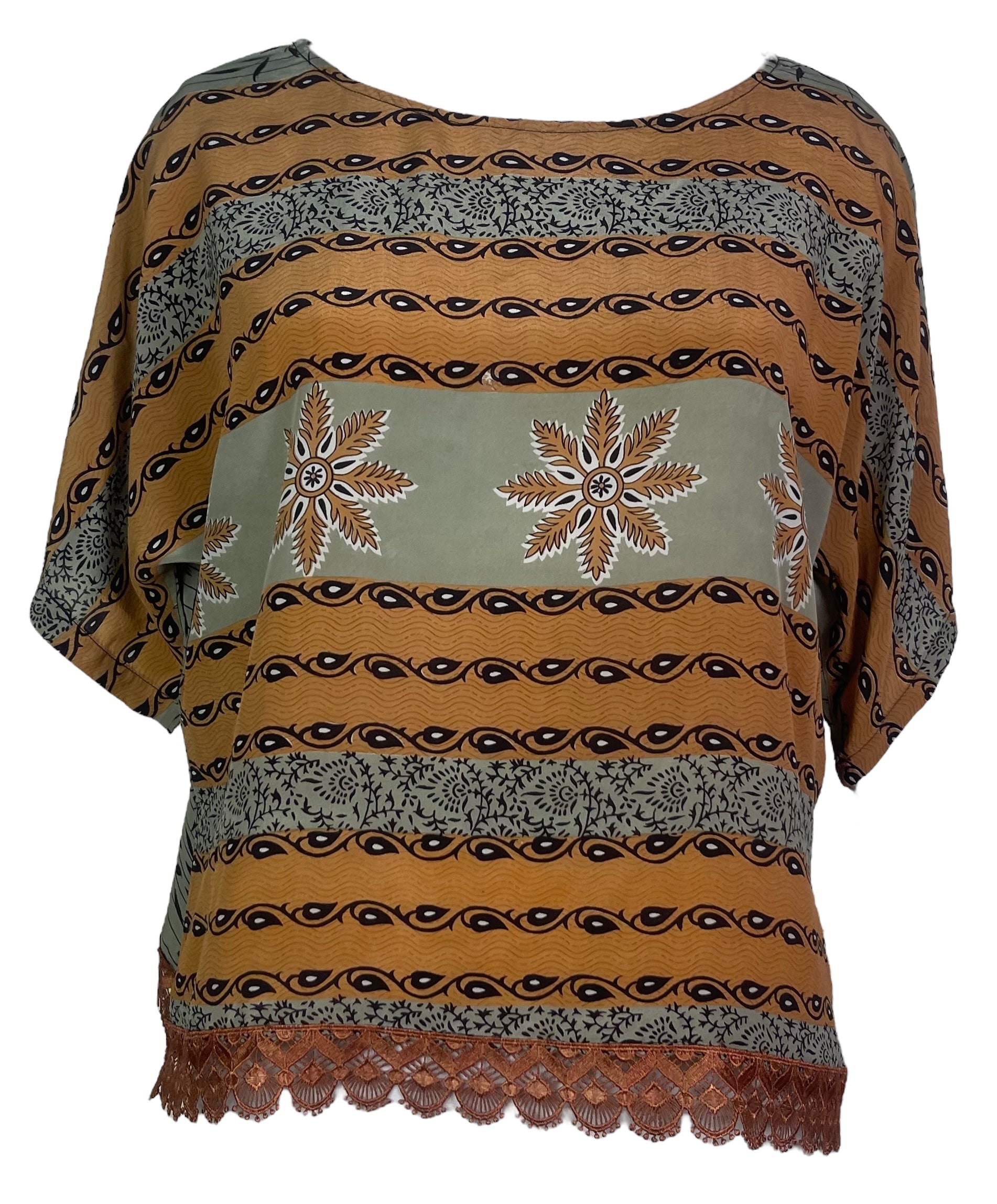 PRC5383 Avatar Pure Silk Side Slit Top