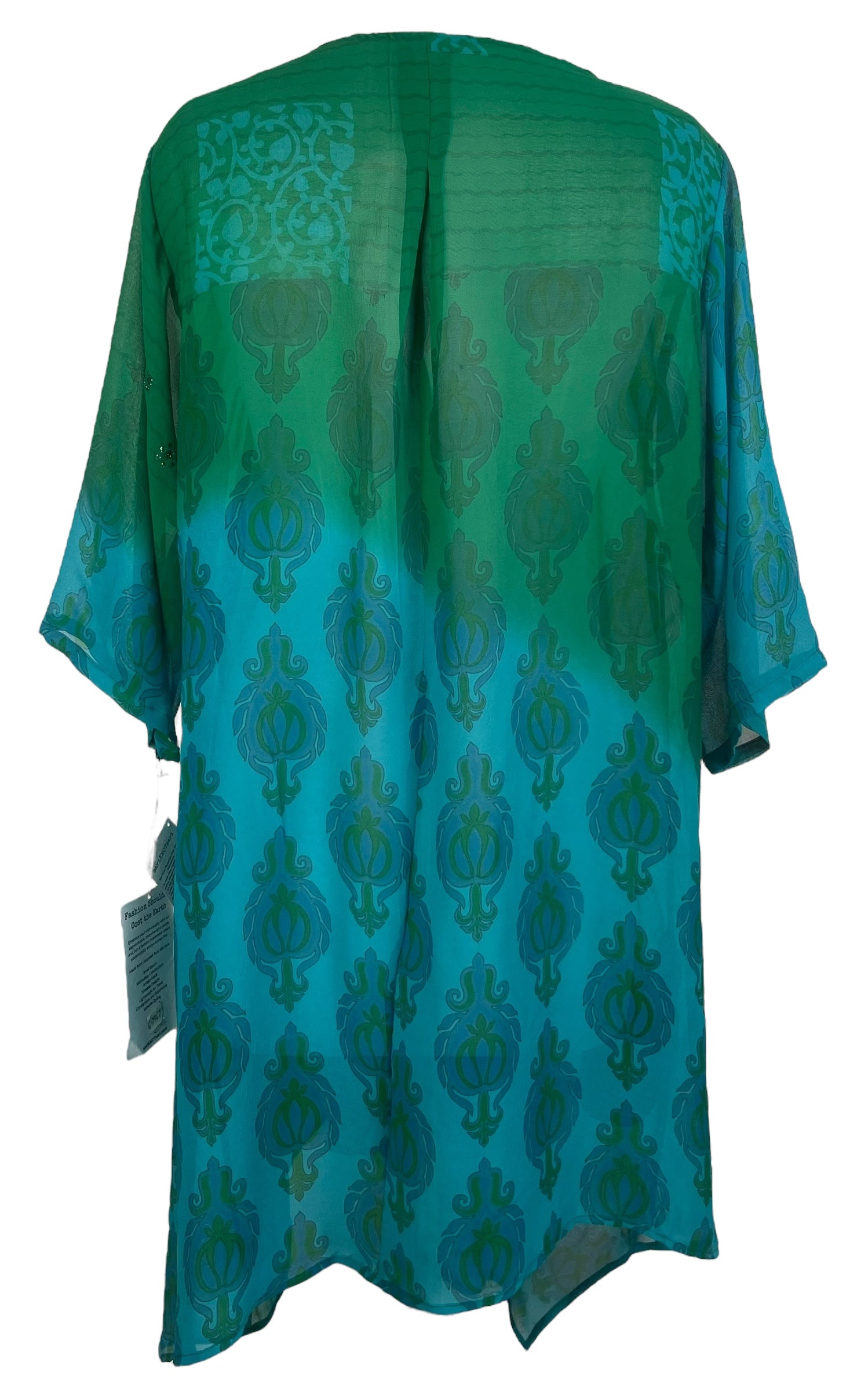 PRG7967 Sheer Avatar Pure Silk Self Pocket Tunic Dress