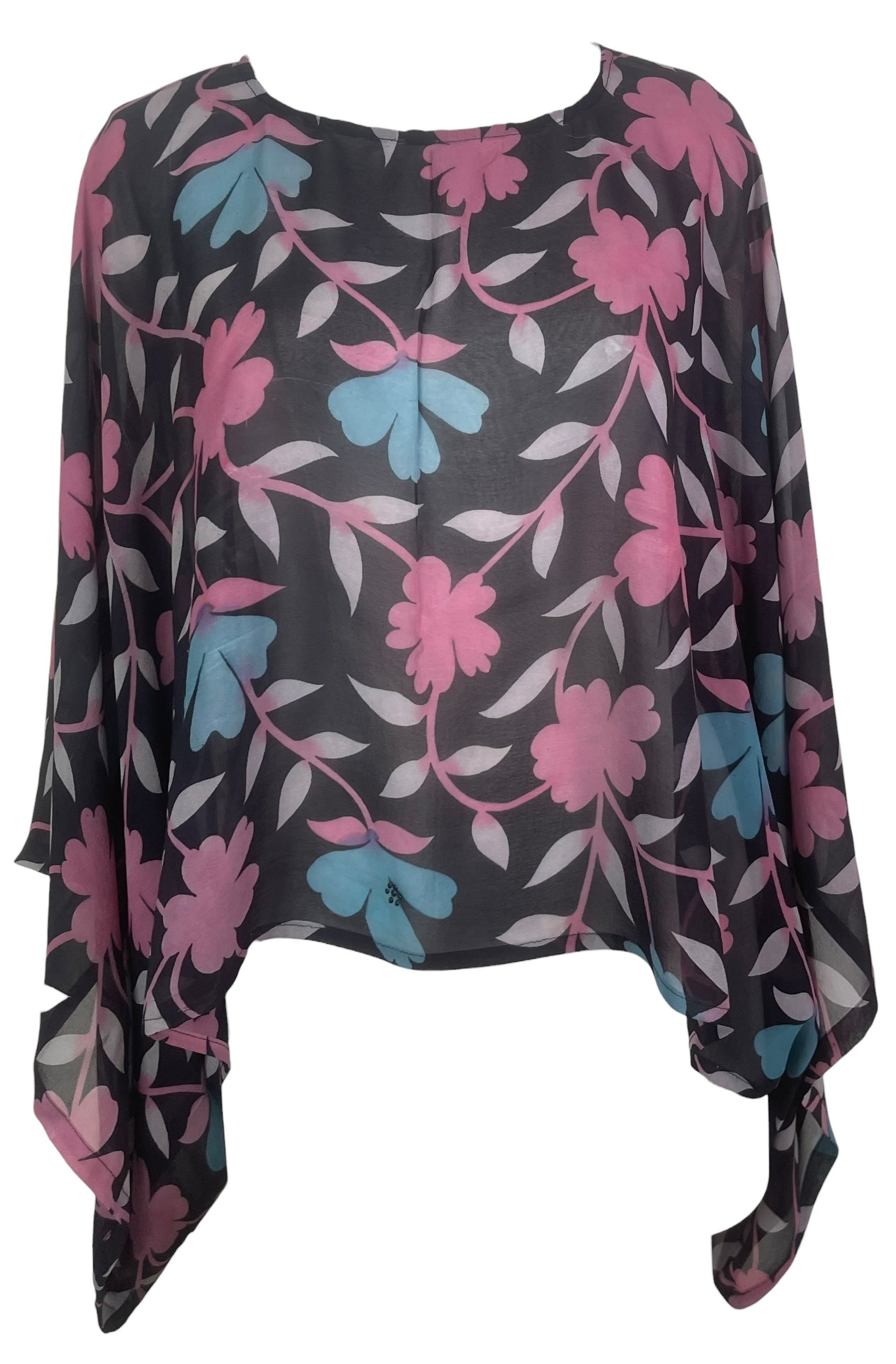 PREVIEW PRG8513 Sheer Wabi Sabi Pure Silk Kimono-Sleeved Top