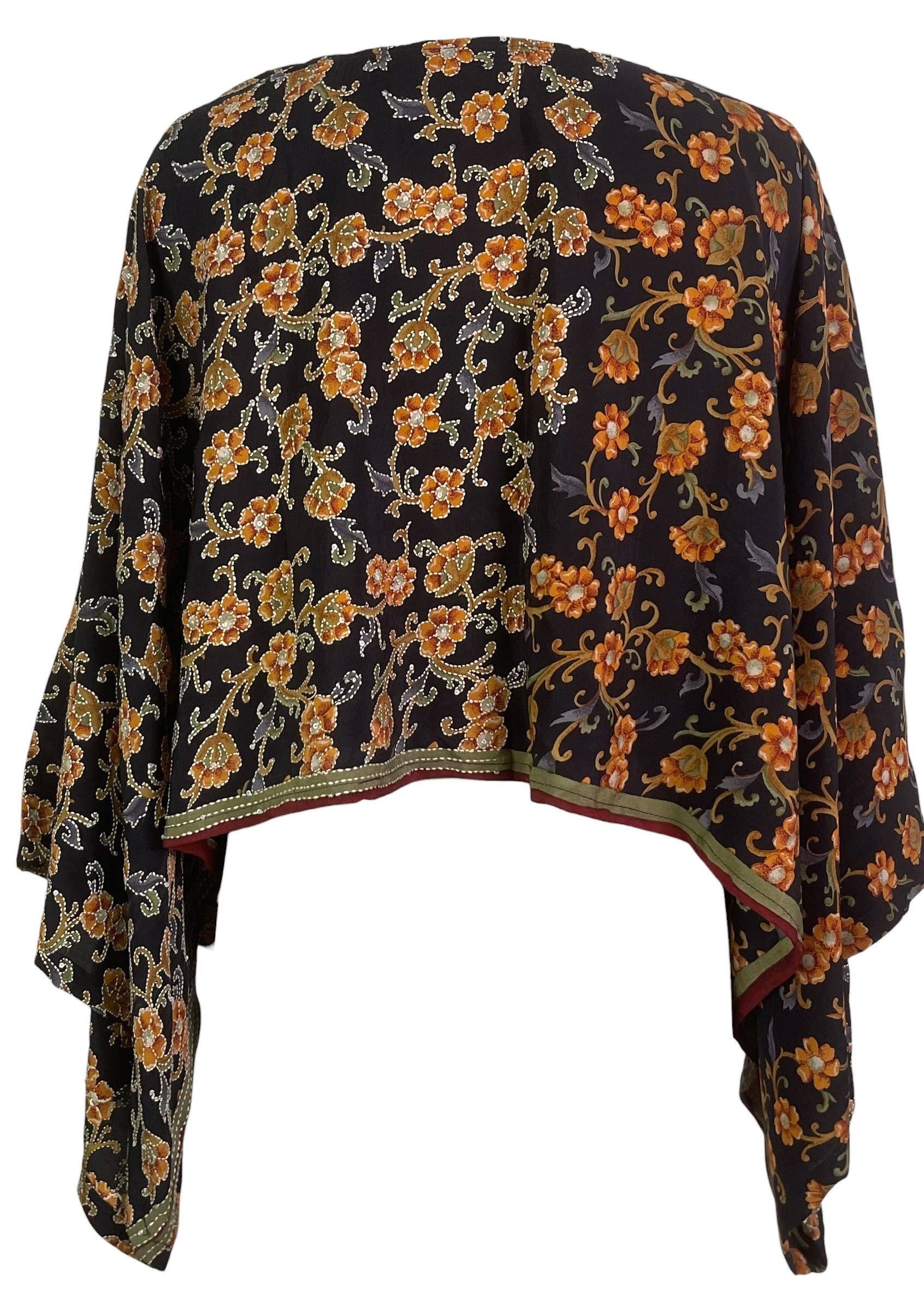 PREVIEW PRC8736 Avatar Pure Silk Kimono-Sleeved Top by MARCH2026 – Handmade ethical Kimono Top from sariKNOTsari using upcycled silk. Designed in Canada for travel and slow fashion, loved from Toronto to LA to Sydney. Featuring Zsiska, Bryn Walker and Artisan Leather coats by Rejean Pepin, Pepin designs