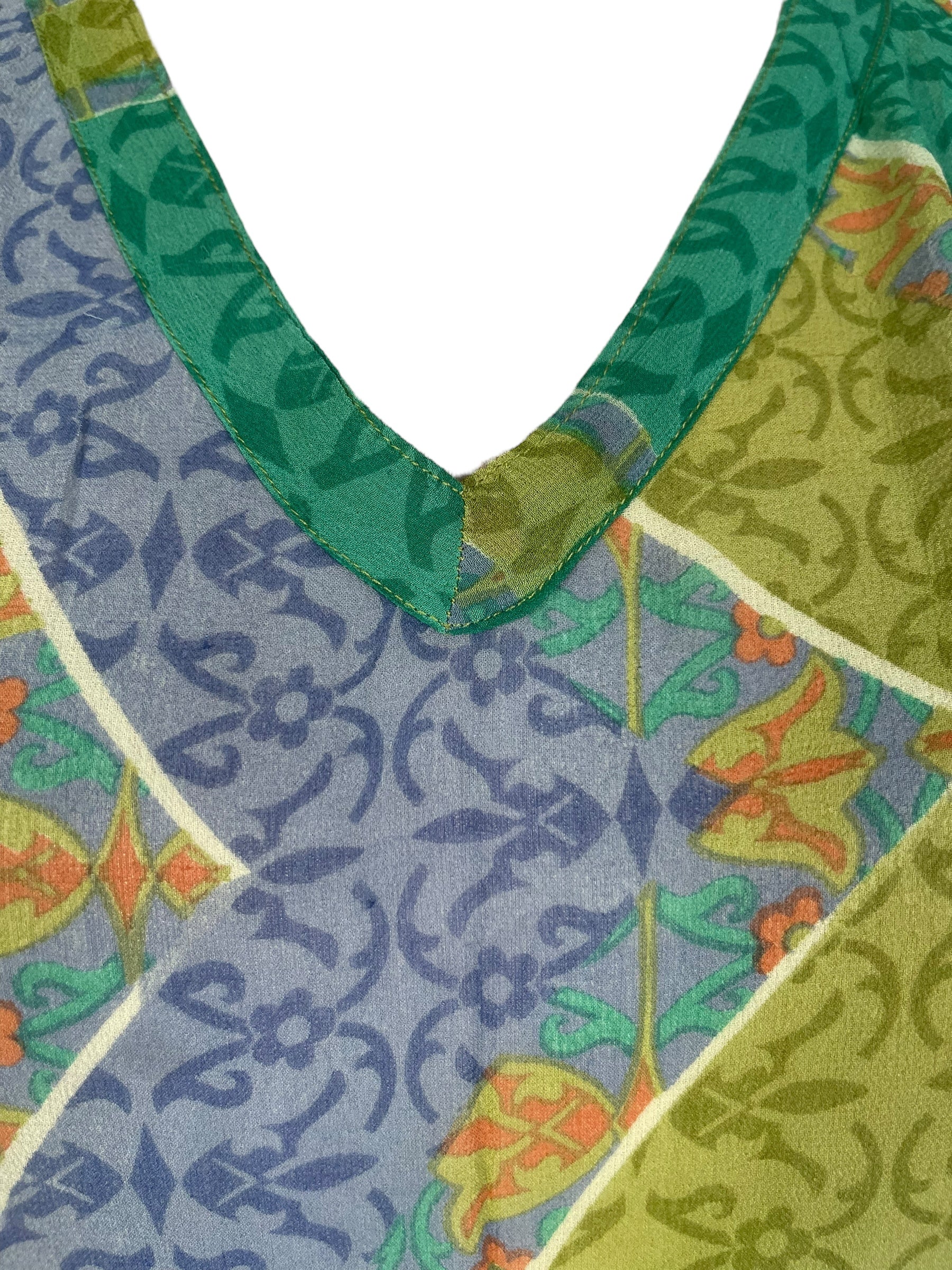 PRG7363 Sheer Wabi Sabi Pure Silk Short Kaftan Tunic Without Slits