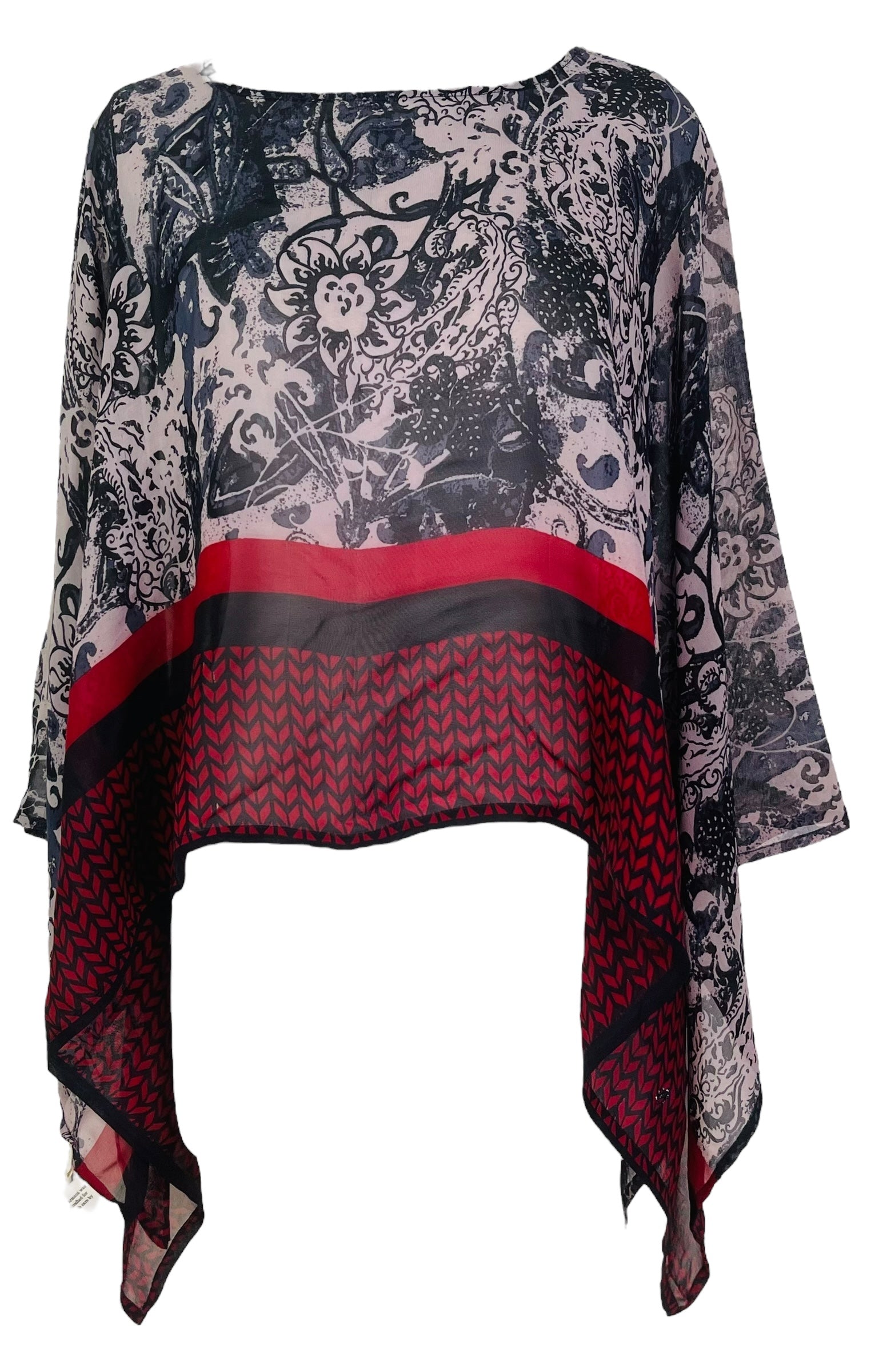 DEEANNS PRG7711 Sheer Avatar Pure Silk Capelet Poncho