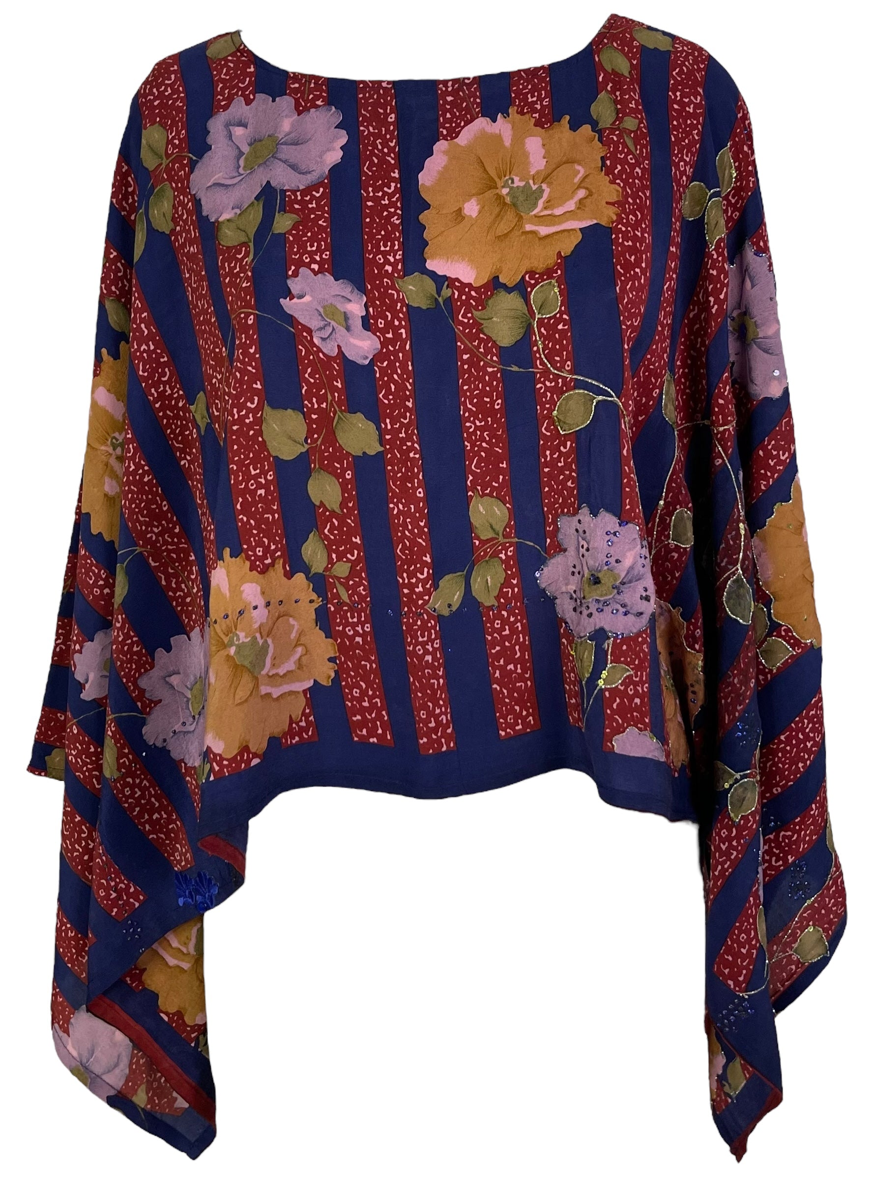 PRC6395 Wabi Sabi Pure Silk Capelet Poncho