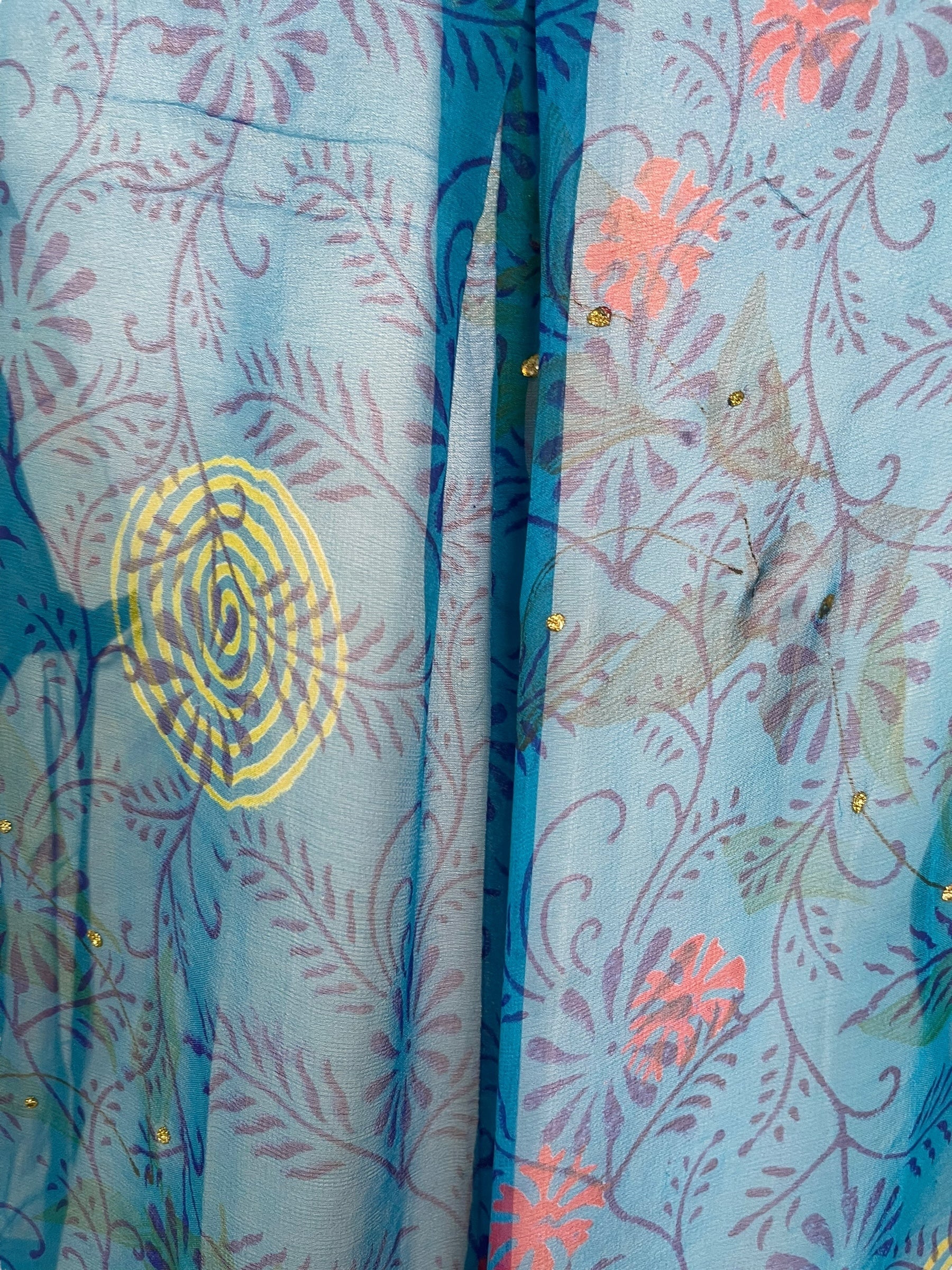 PRG7780 Sheer Avatar Pure Silk Self Pocket Tunic Dress