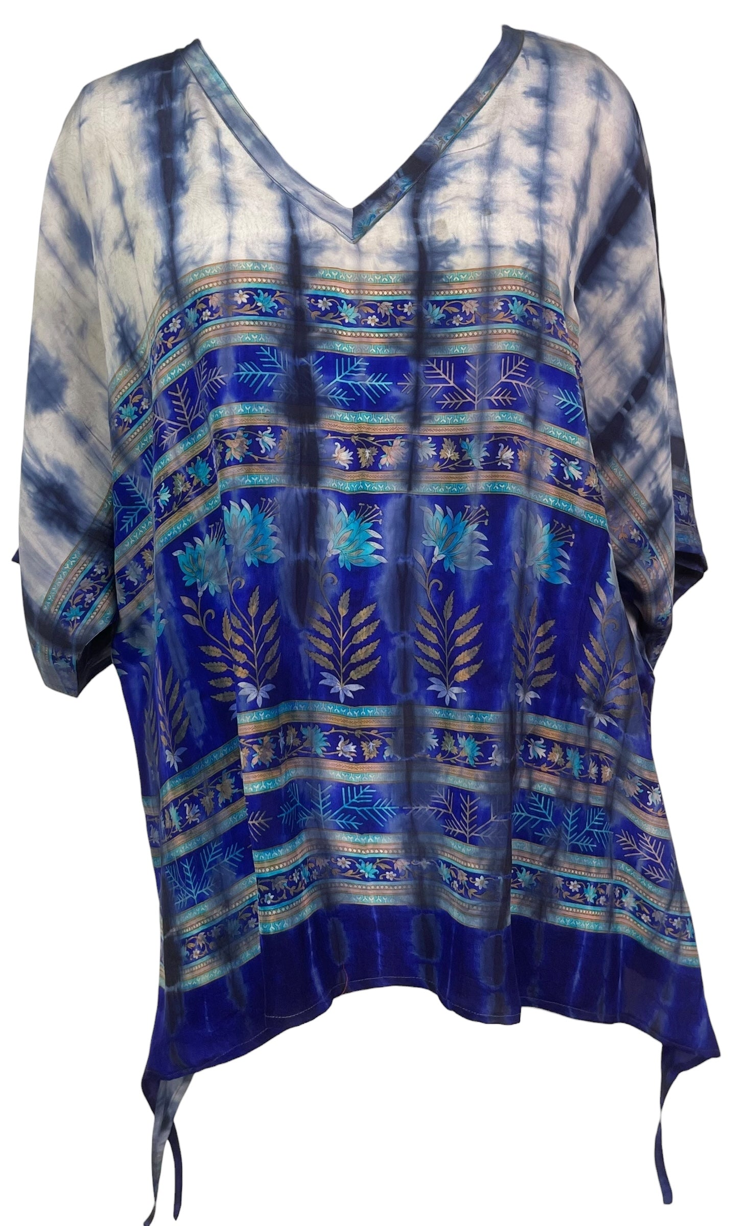 PRC8470 Wabi Sabi Pure Silk Long Tunic with Side Ties