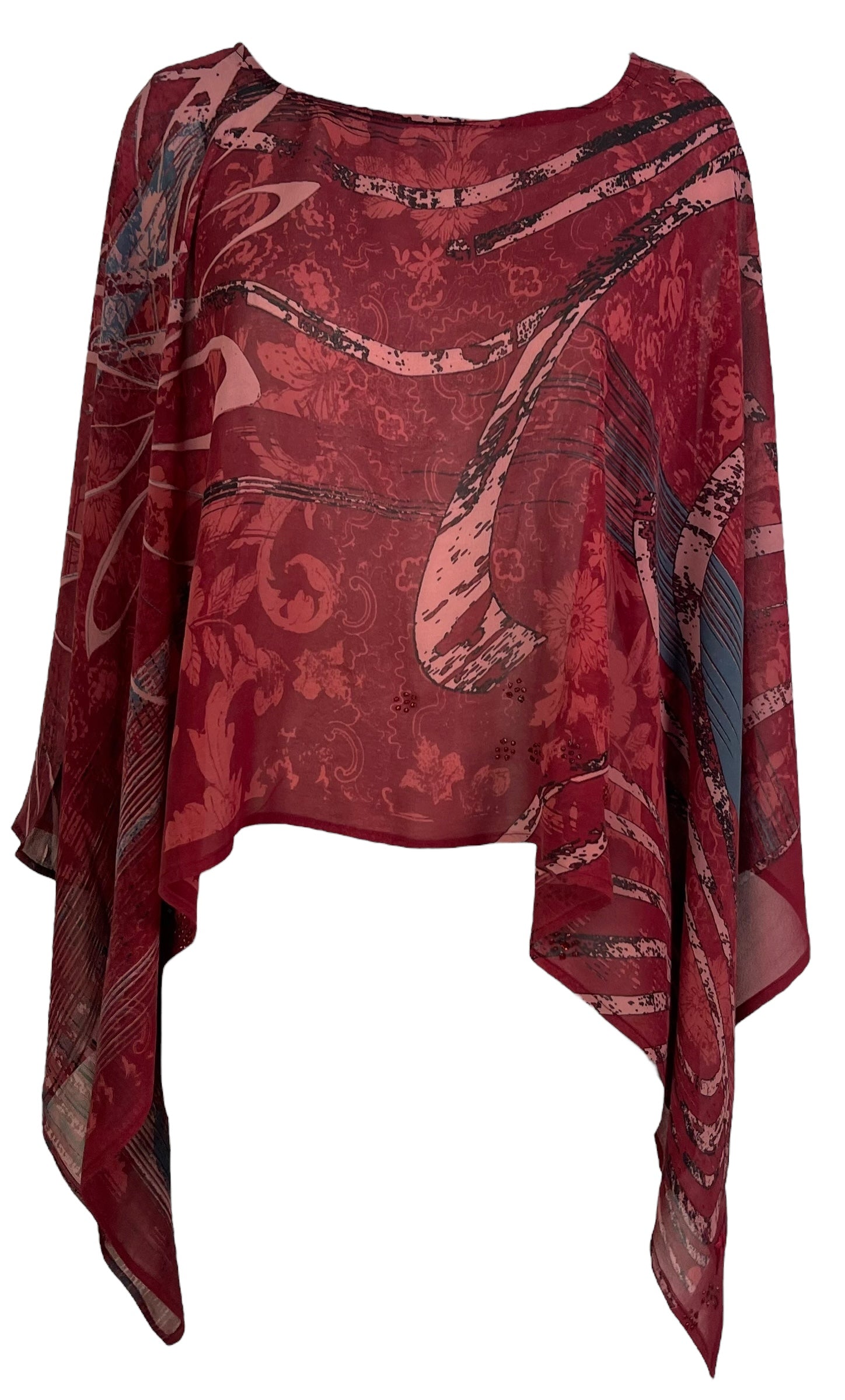 PRG7354 Sheer Avatar Pure Silk Capelet Poncho