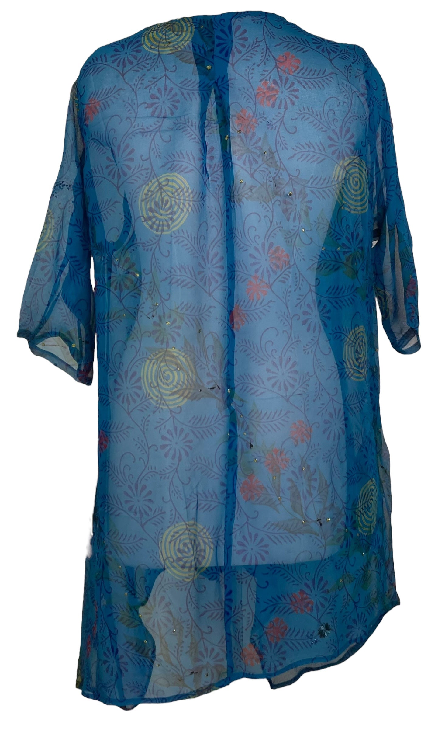 PRG7780 Sheer Avatar Pure Silk Self Pocket Tunic Dress