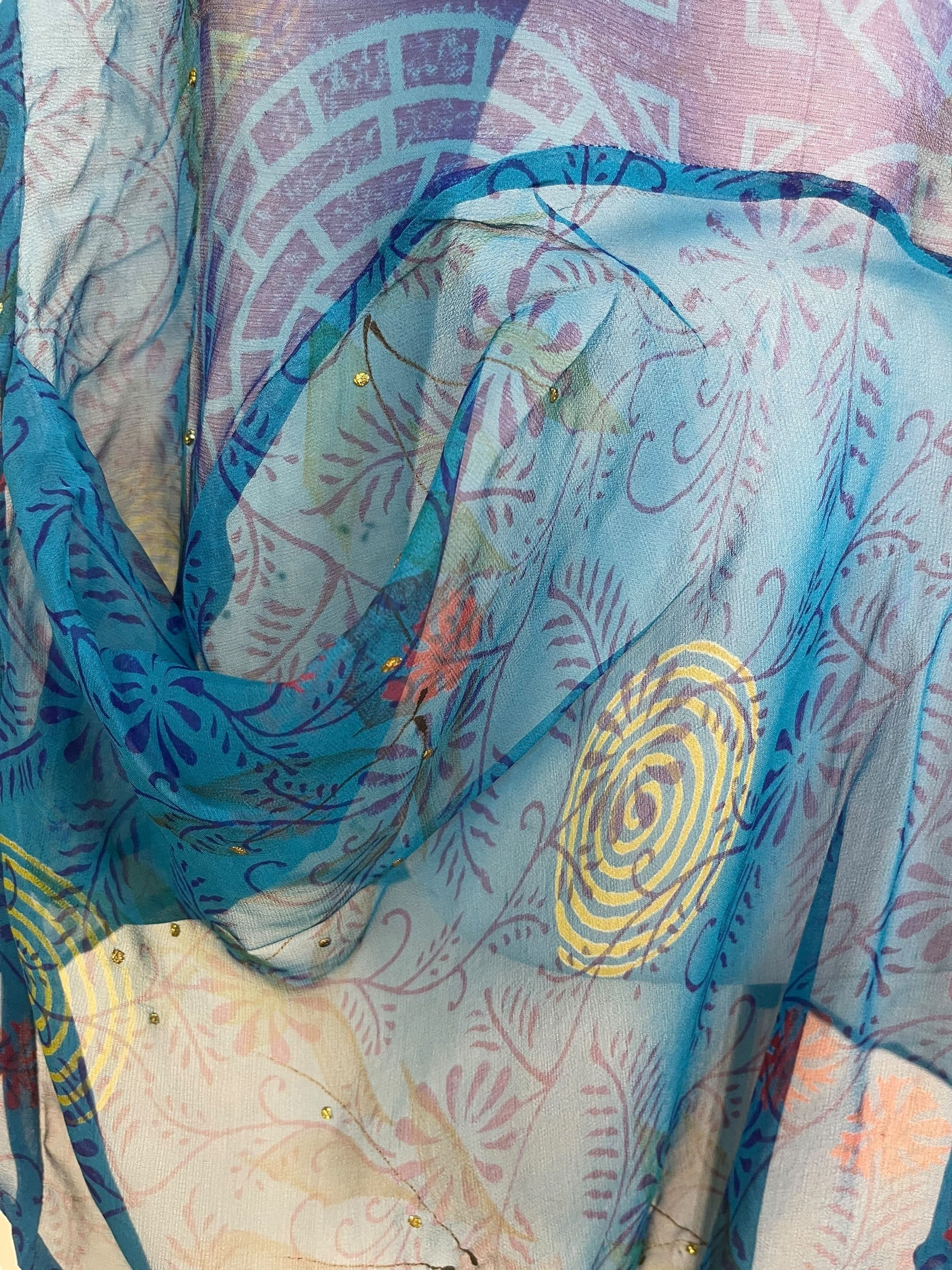 PRG7780 Sheer Avatar Pure Silk Self Pocket Tunic Dress