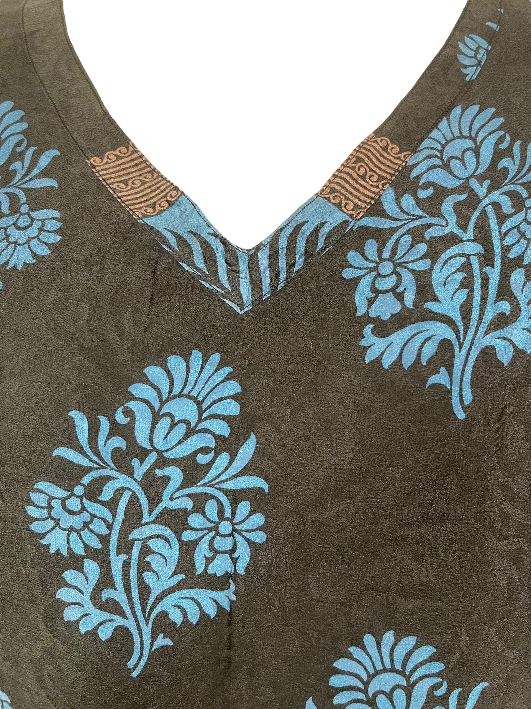 PRC8022 Avatar Pure Silk Short Kaftan Tunic with Slits