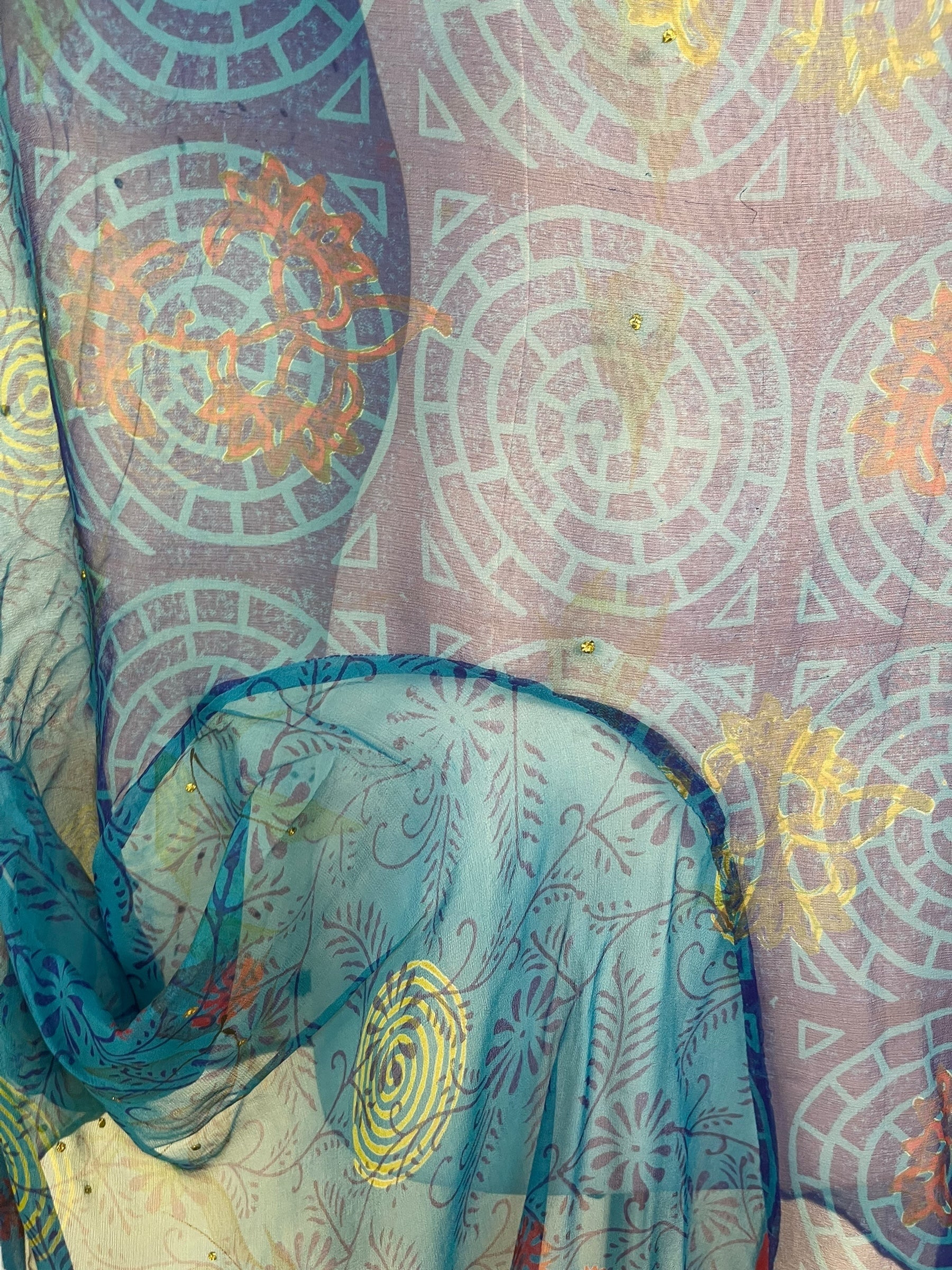 PRG7780 Sheer Avatar Pure Silk Self Pocket Tunic Dress