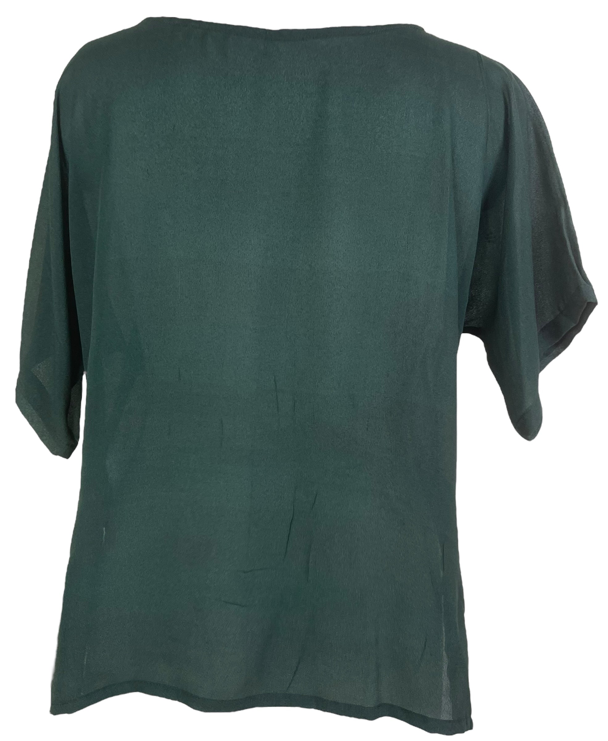 PRG7623 Sheer Avatar Pure Silk Side Slit Top