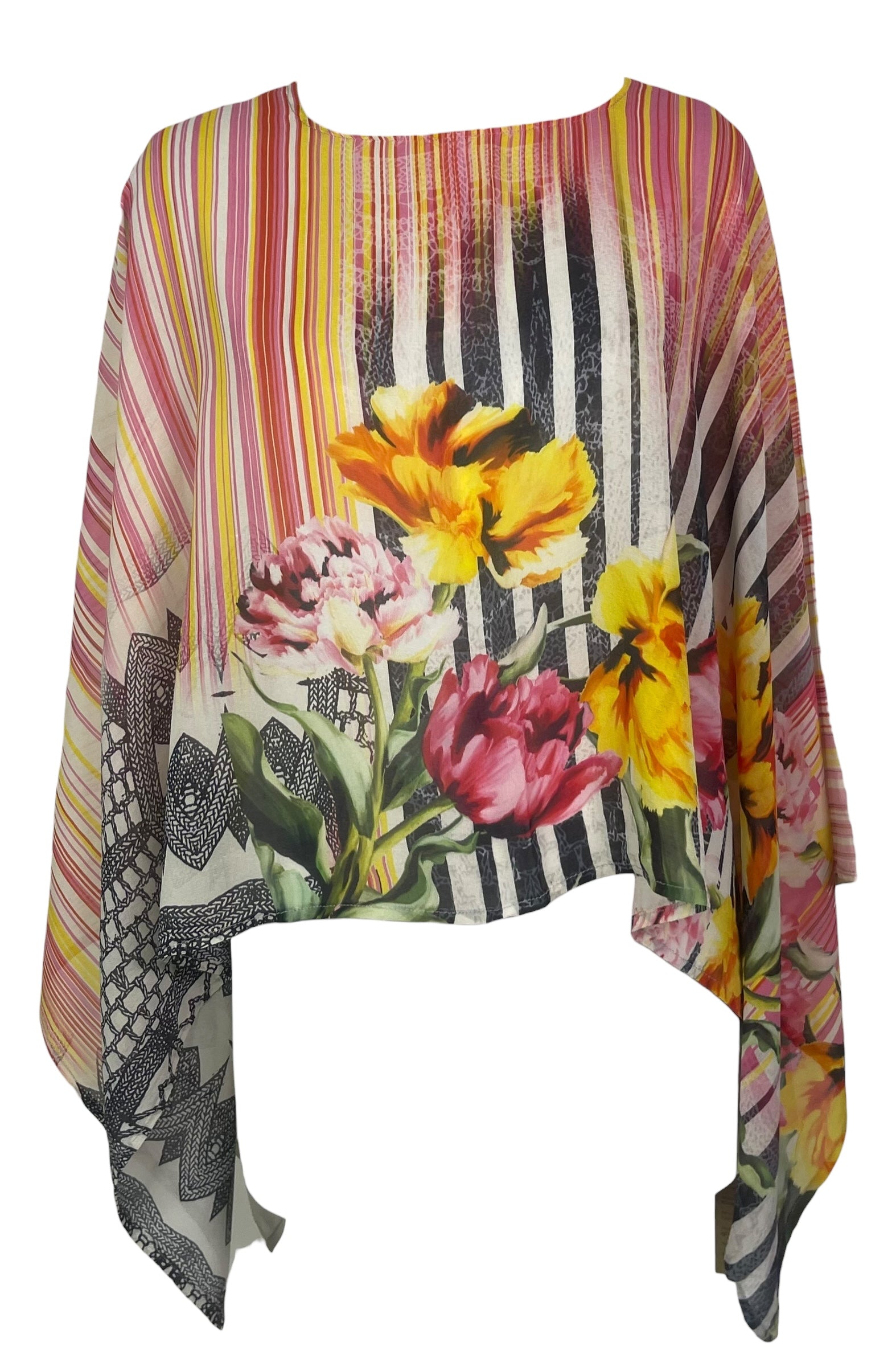 PREVIEW PRG8481 Sheer Pure Silk Wabi Sabi Capelet Poncho