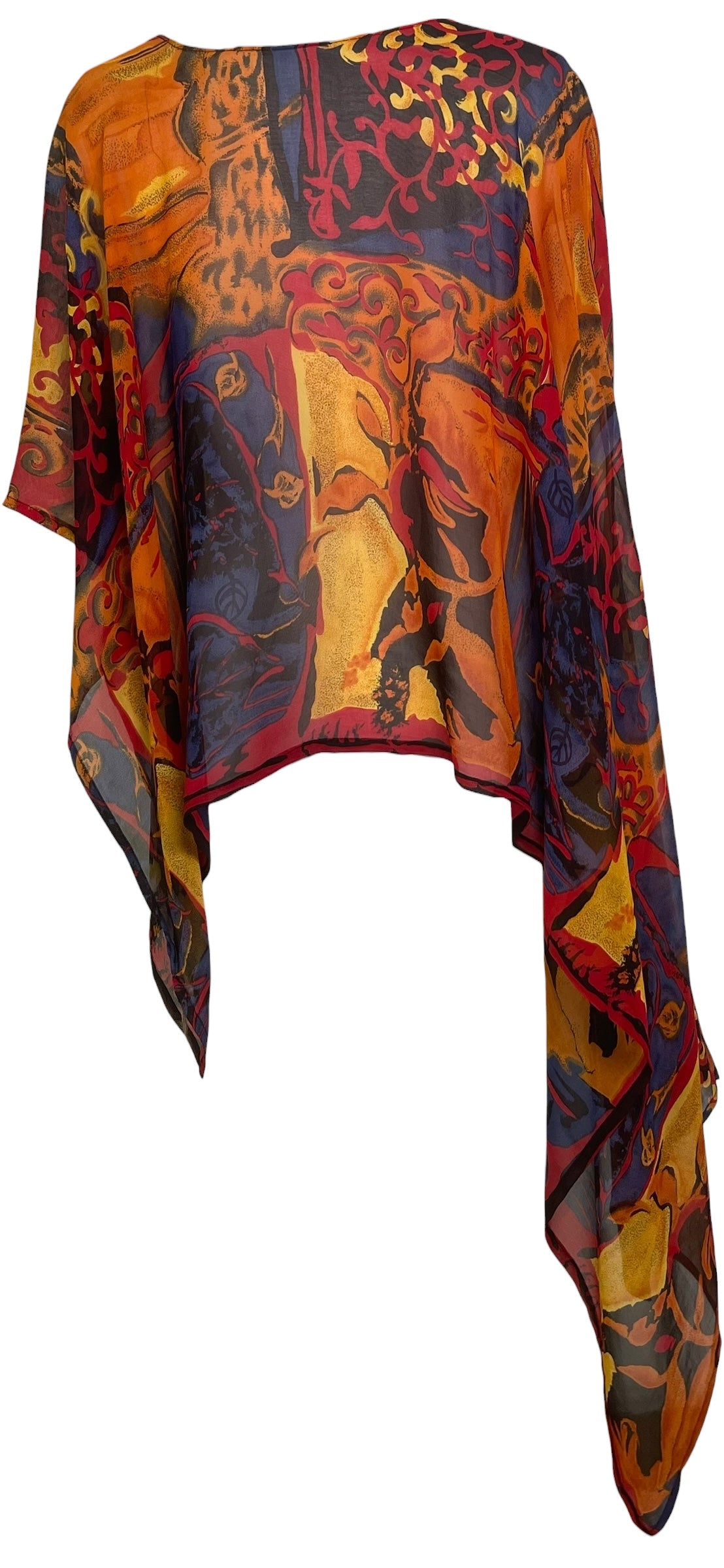 PREVIEW PRG8719 Sheer Avatar Pure Silk Versatile Vest by MARCH2026 – Handmade ethical Vest from sariKNOTsari using upcycled silk. Designed in Canada for travel and slow fashion, loved from Toronto to LA to Sydney. Featuring Zsiska, Bryn Walker and Artisan Leather coats by Rejean Pepin, Pepin designs