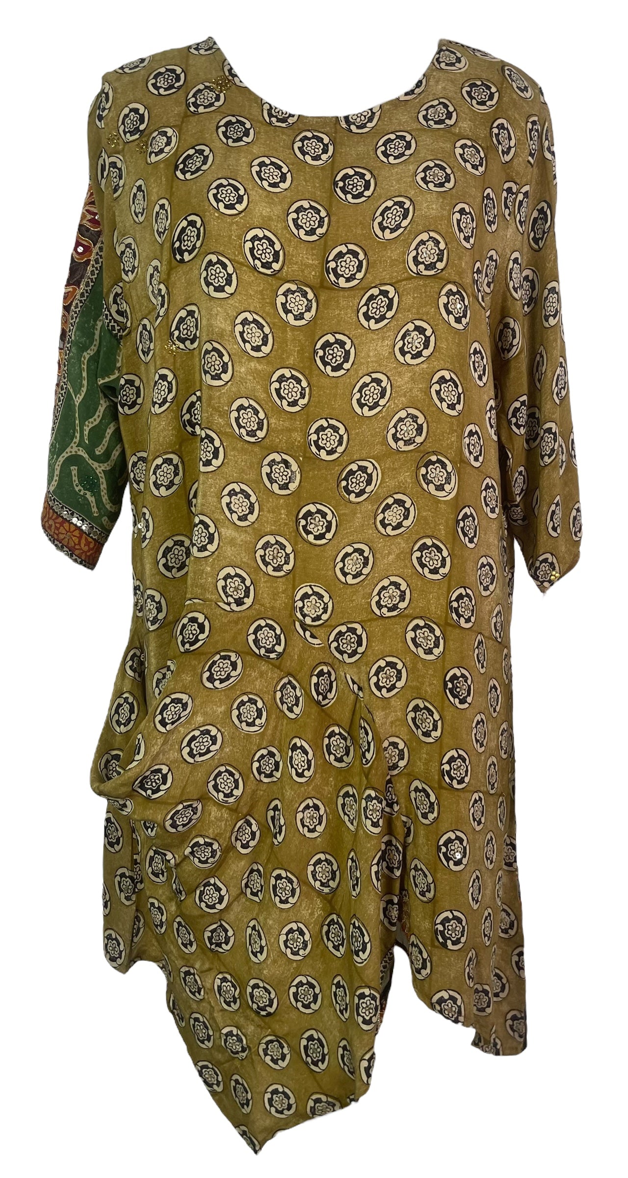 PRC7937 Avatar Pure Silk Self Pocket Tunic Dress