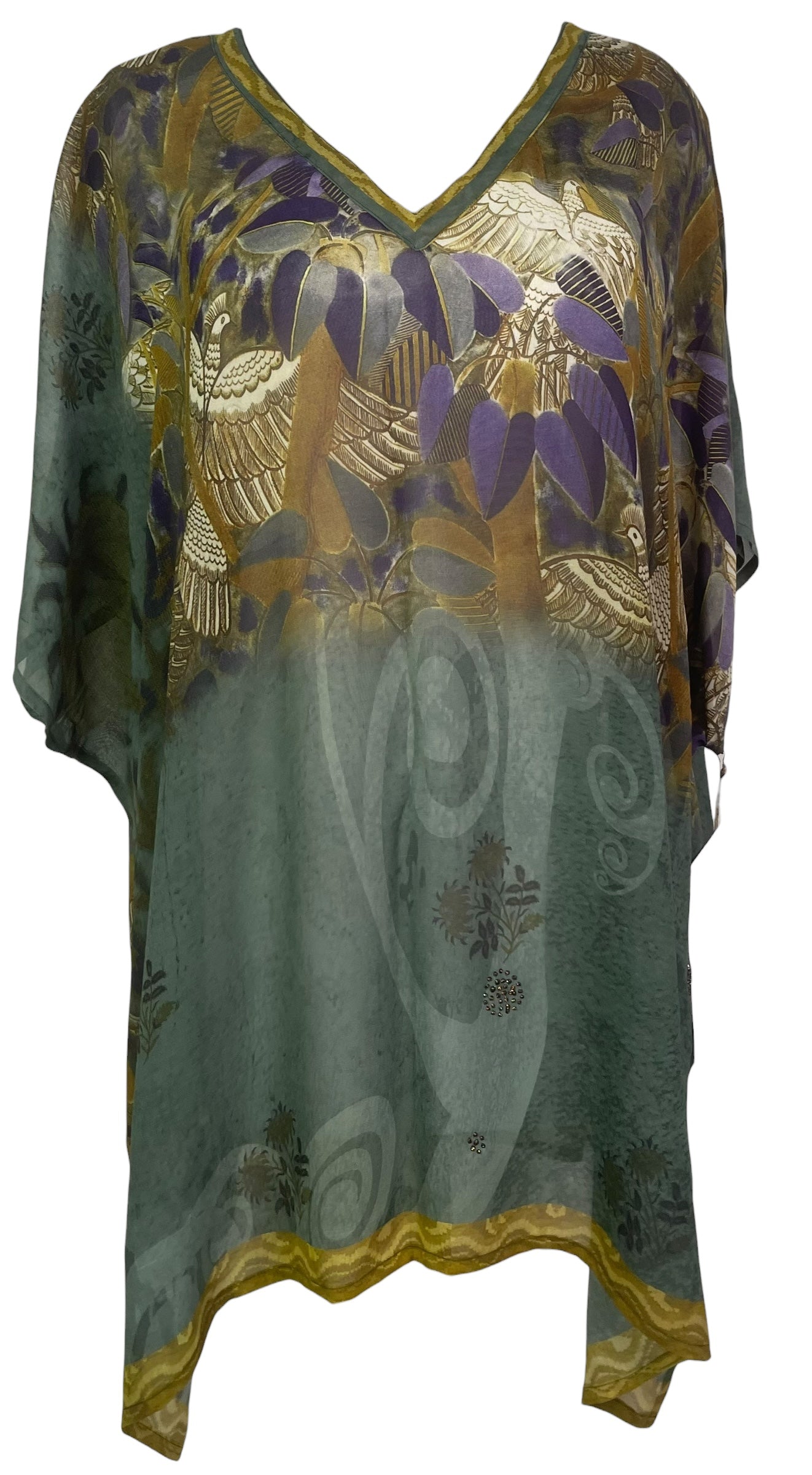 PREVIEW PRC8208 Sheer Avatar Pure Silk Short Kaftan Tunic with Slits
