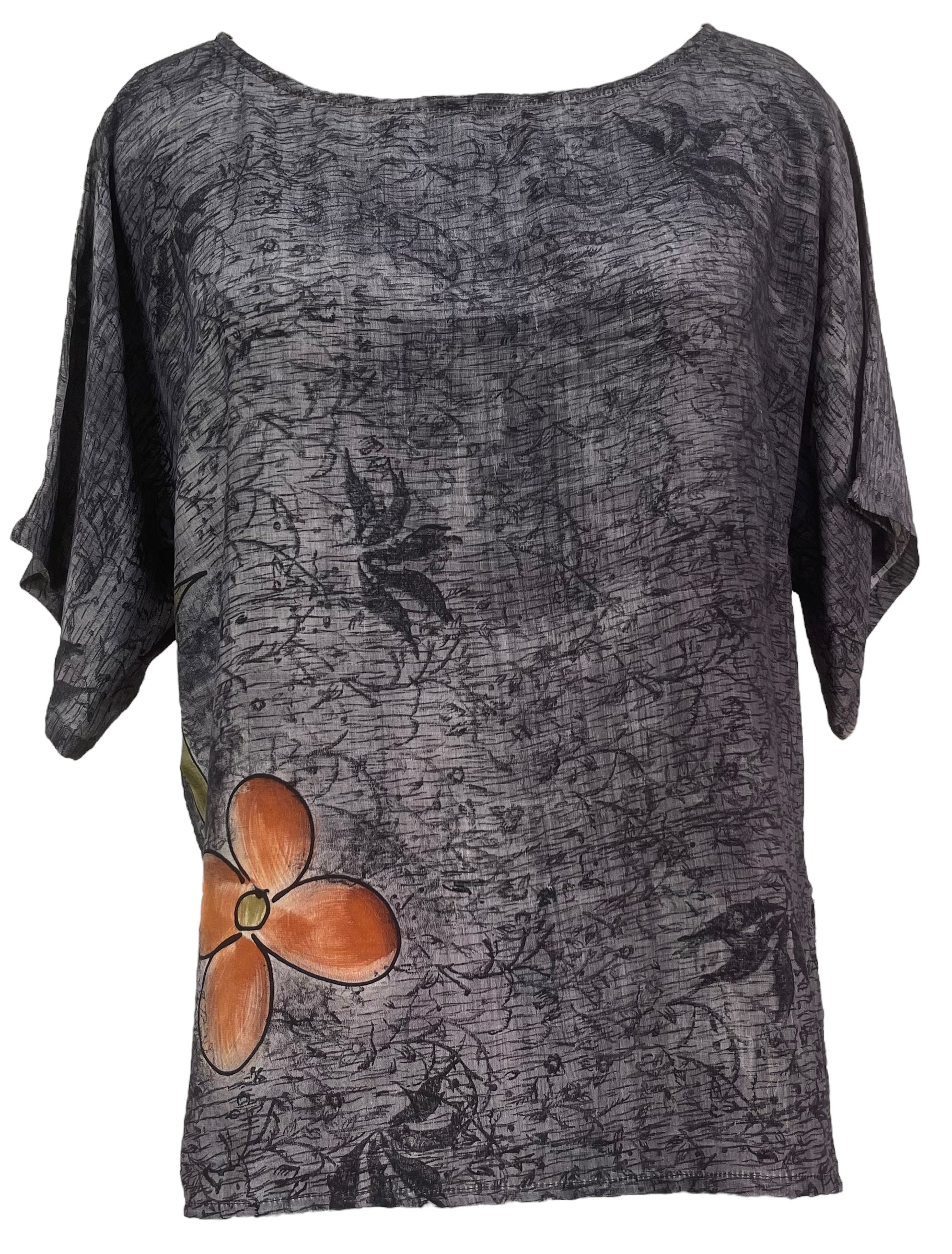 PRC8068 Avatar Pure Silk Side Slit Top