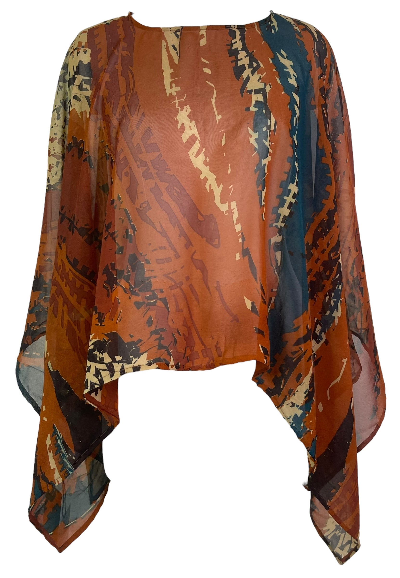 PREVIEW PRG7955 Sheer Pure Silk Wabi Sabi Capelet Poncho by DECEMBER2025 – Handmade ethical Poncho from sariKNOTsari using upcycled silk. Designed in Canada for travel and slow fashion, loved from Toronto to LA to Sydney.