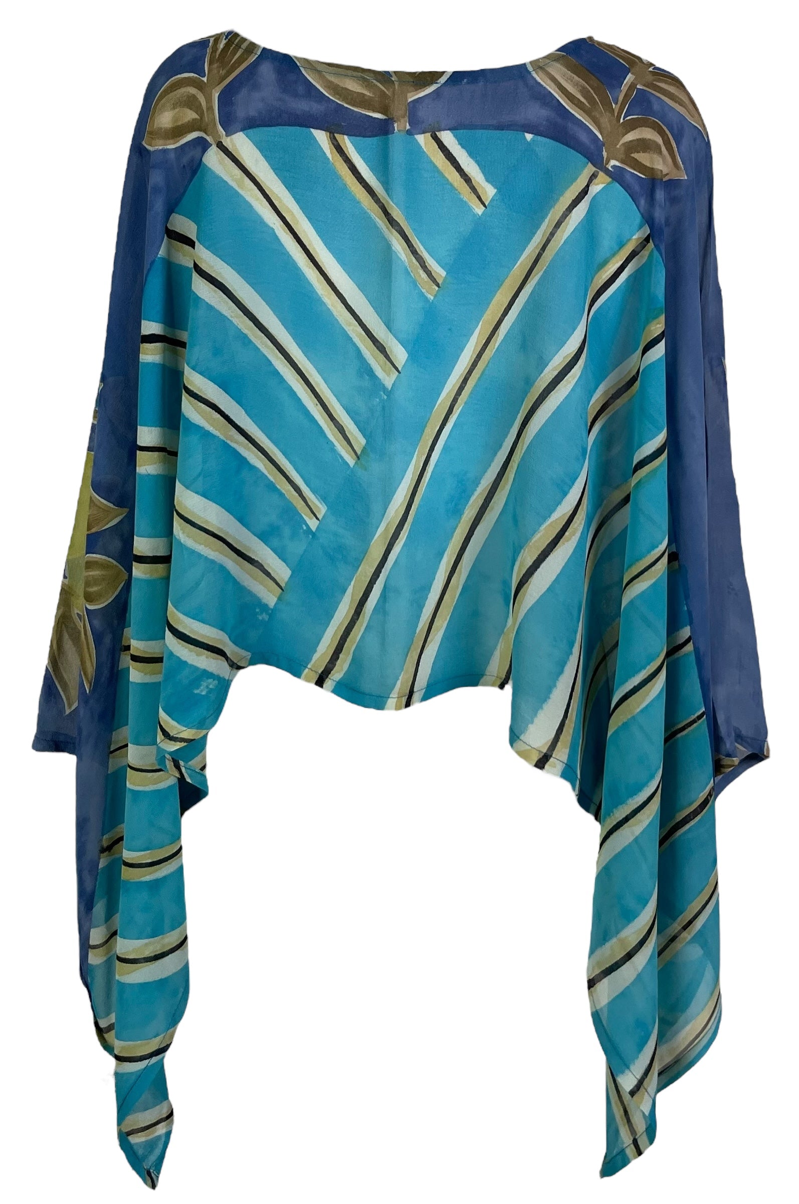 PRG7144 Sheer Avatar Pure Silk Capelet Poncho