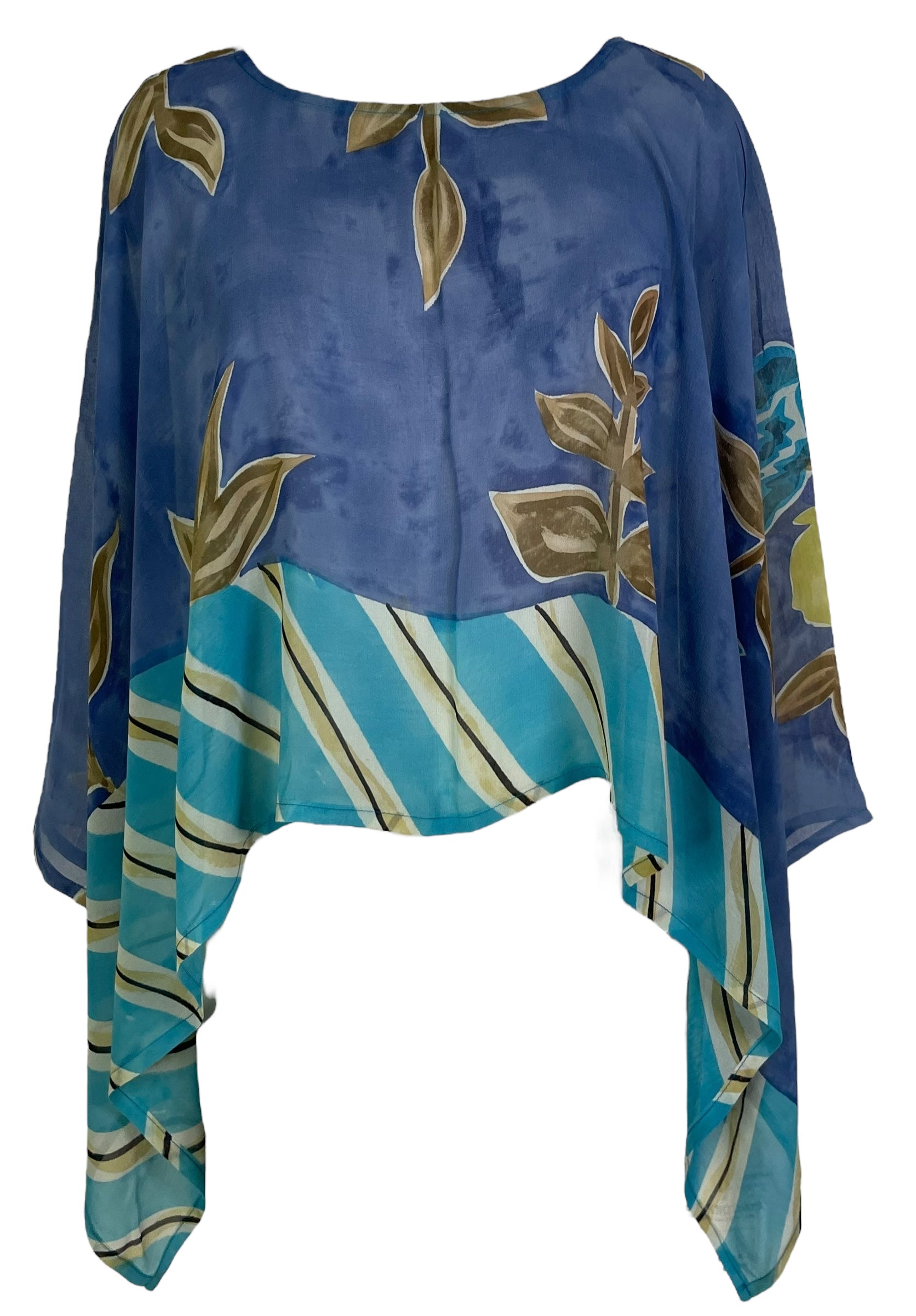 PRG7144 Sheer Avatar Pure Silk Capelet Poncho