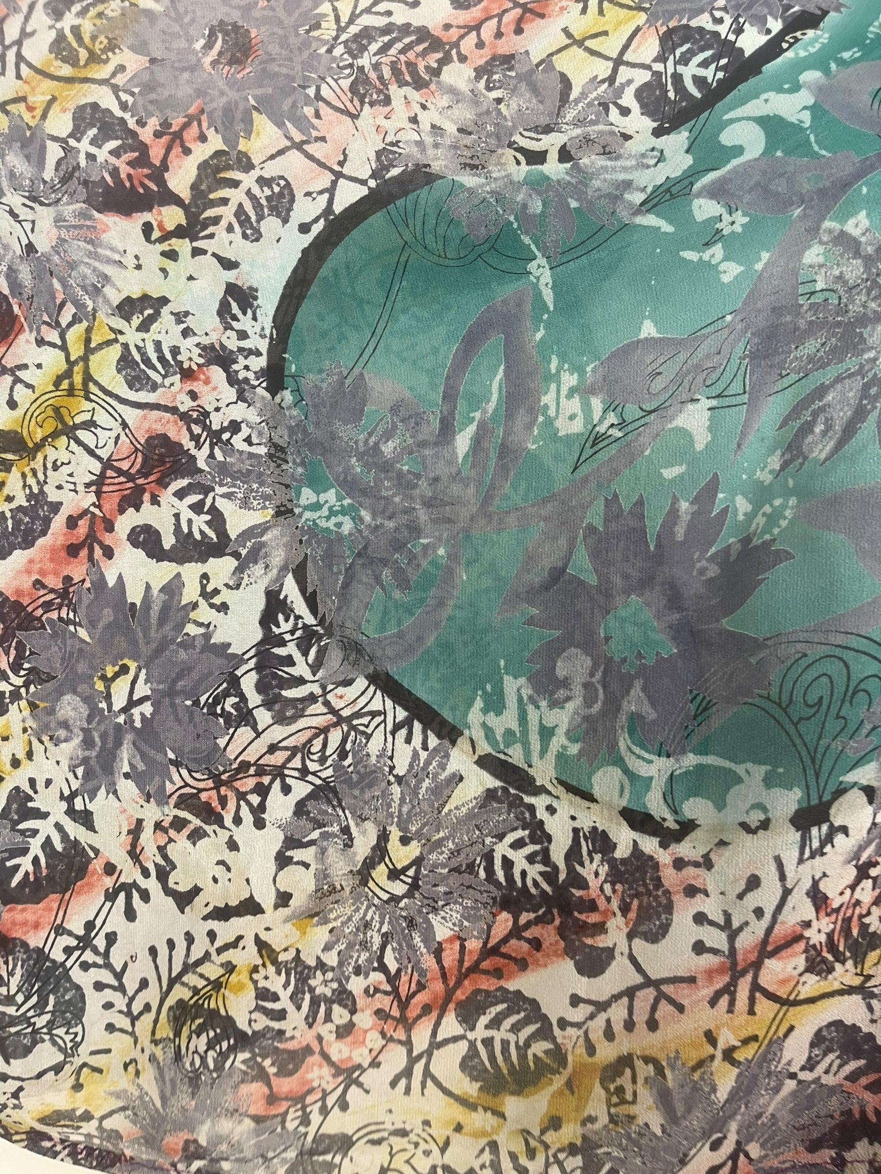 PRG8521 Sheer Wabi Sabi Pure Silk Kimono-Sleeved Top