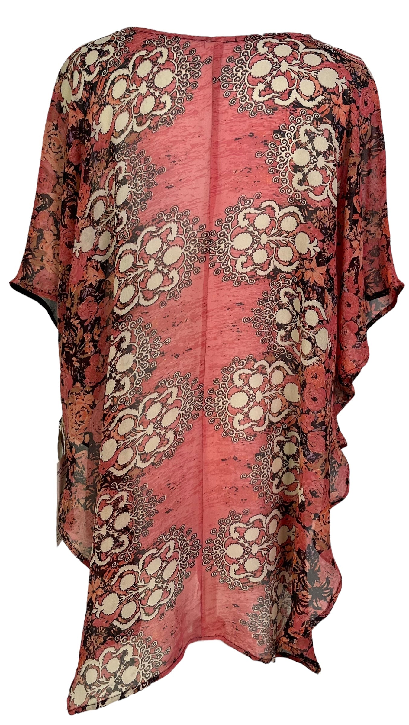 PRG7054 Sheer Avatar Pure Silk Waterfall Top