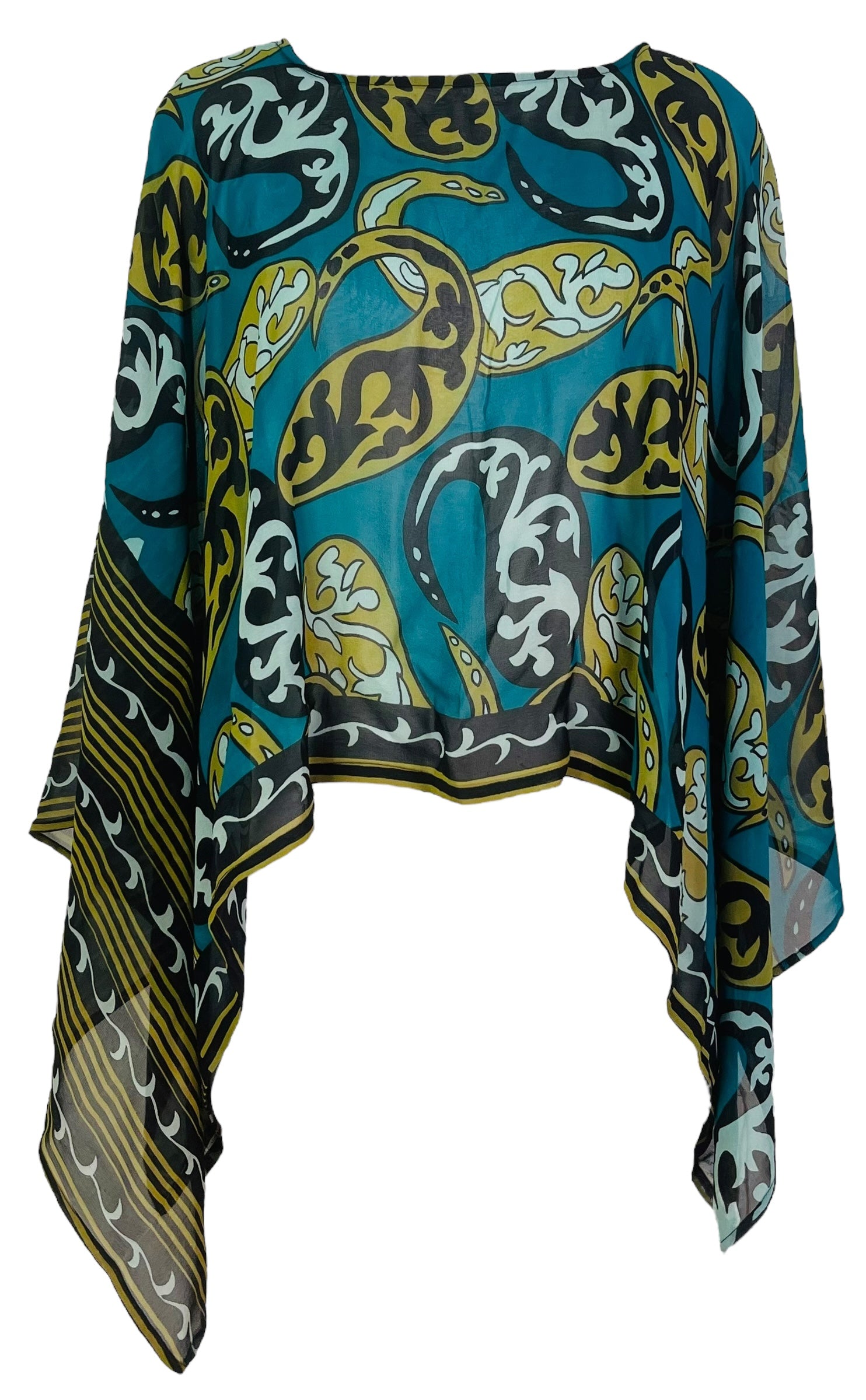 PRG7717 Sheer Avatar Pure Silk Capelet Poncho