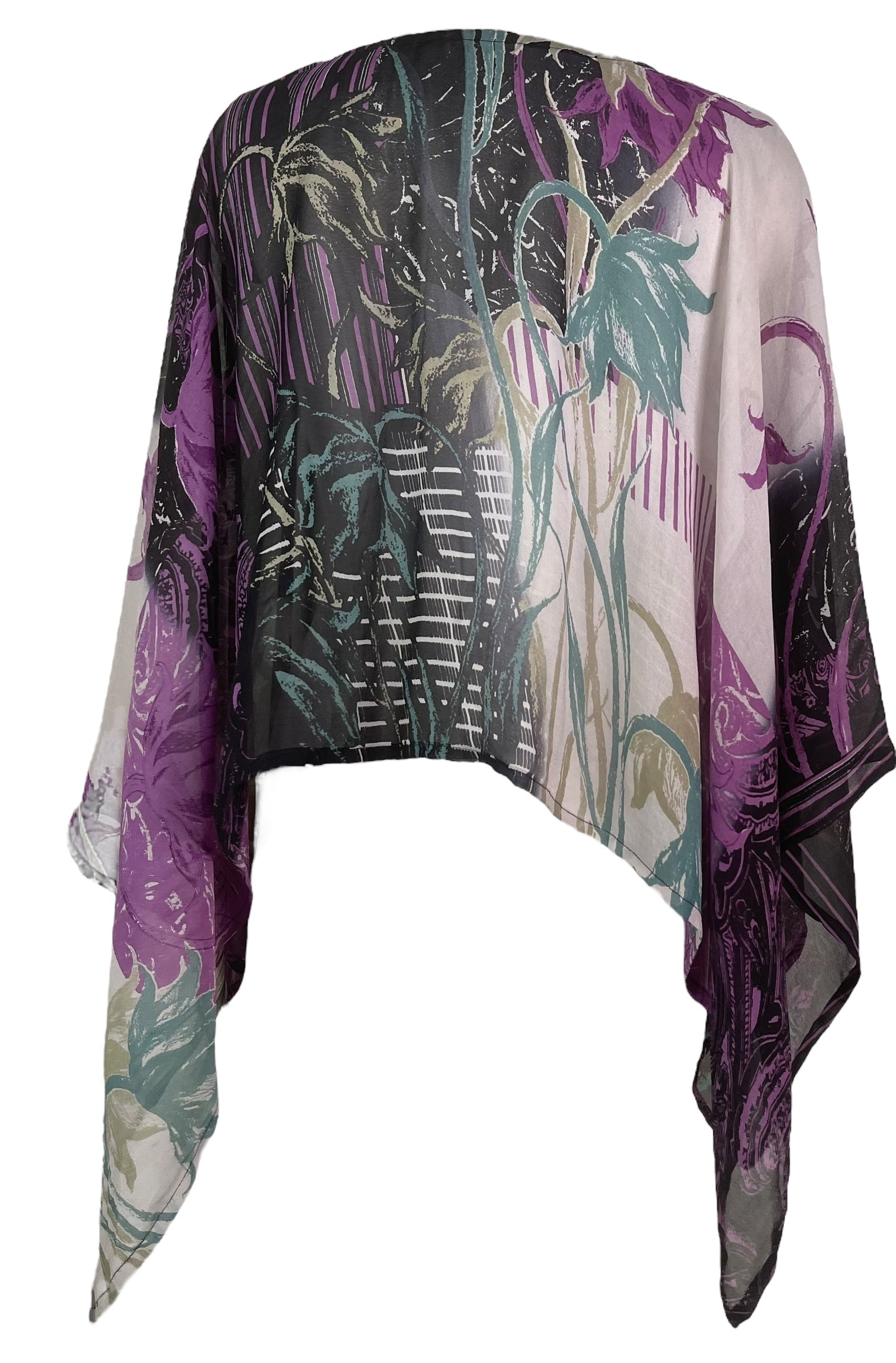 PRG7986 Sheer Pure Silk Wabi Sabi Capelet Poncho