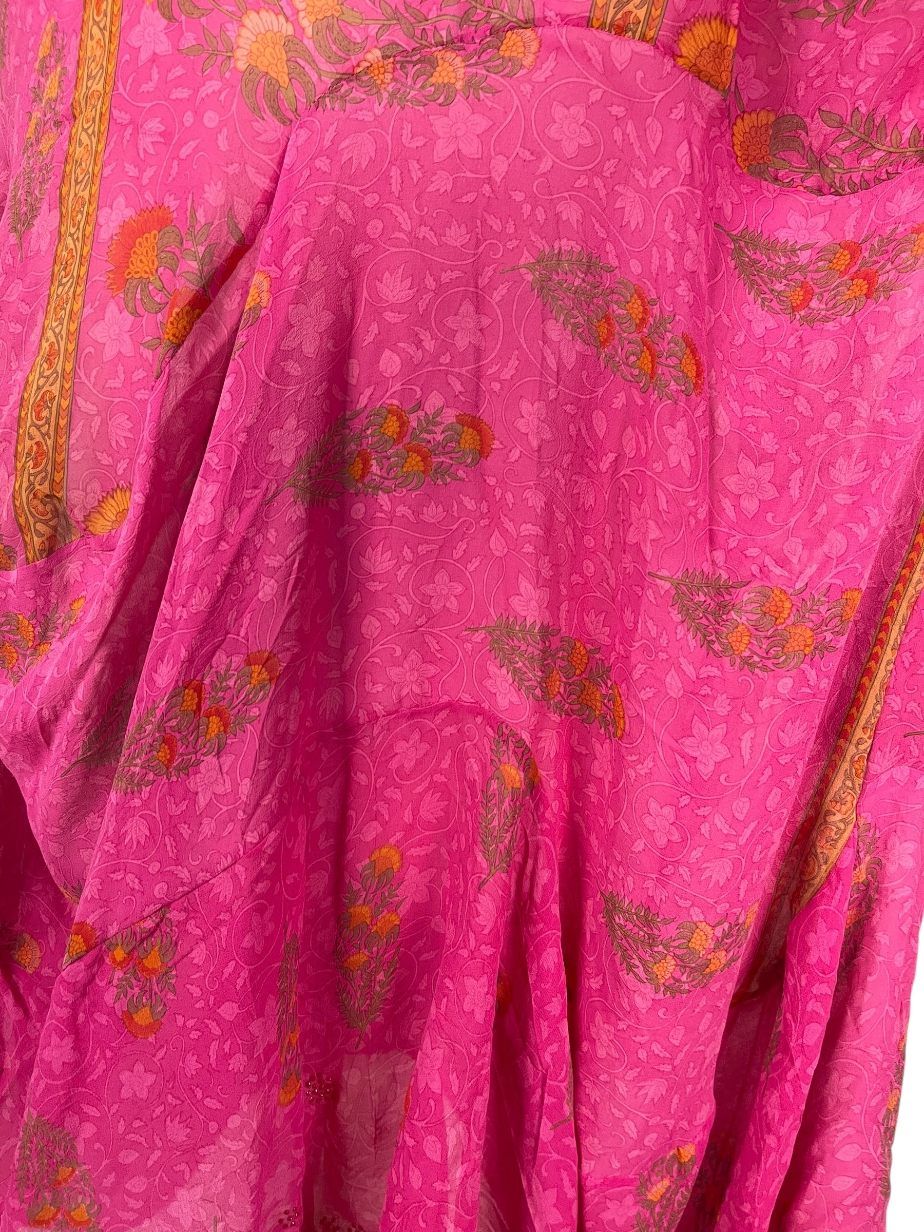 PRG7903 Sheer Avatar Pure Silk Sculptural Long Tunic Dress