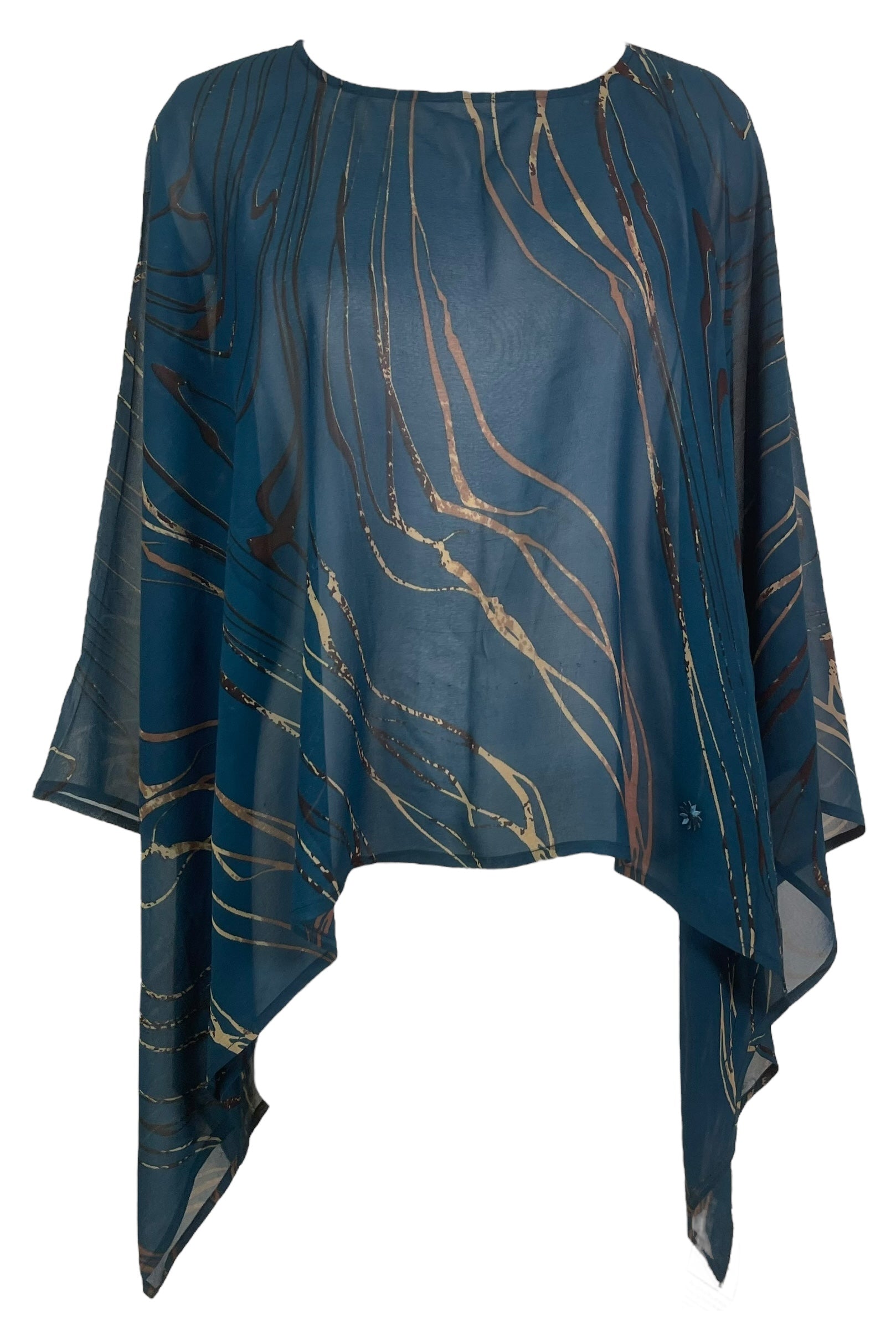 PREVIEW PRG7996 Sheer Pure Silk Wabi Sabi Capelet Poncho by DECEMBER2025 – Handmade ethical Poncho from sariKNOTsari using upcycled silk. Designed in Canada for travel and slow fashion, loved from Toronto to LA to Sydney.