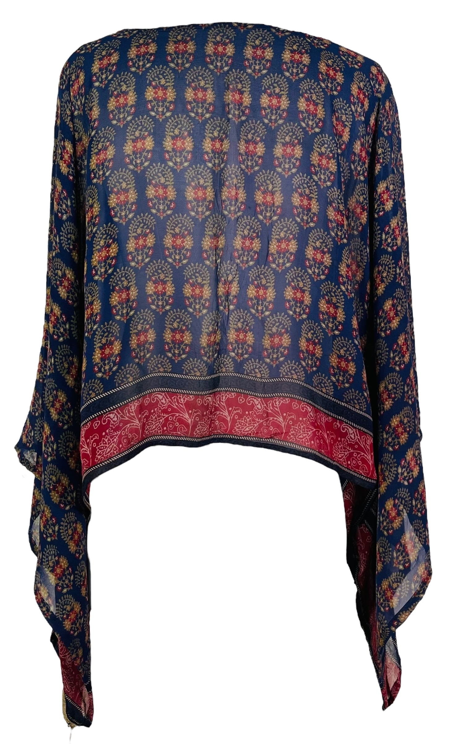 PRG7334 Sheer Avatar Pure Silk Kimono-Sleeved Top