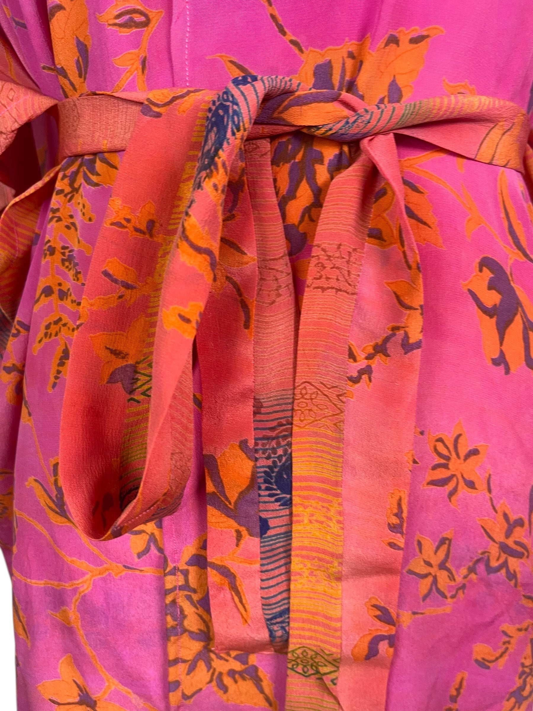 PRC8501 Wabi Sabi Pure Silk Kimono-Sleeved Jacket with Belt