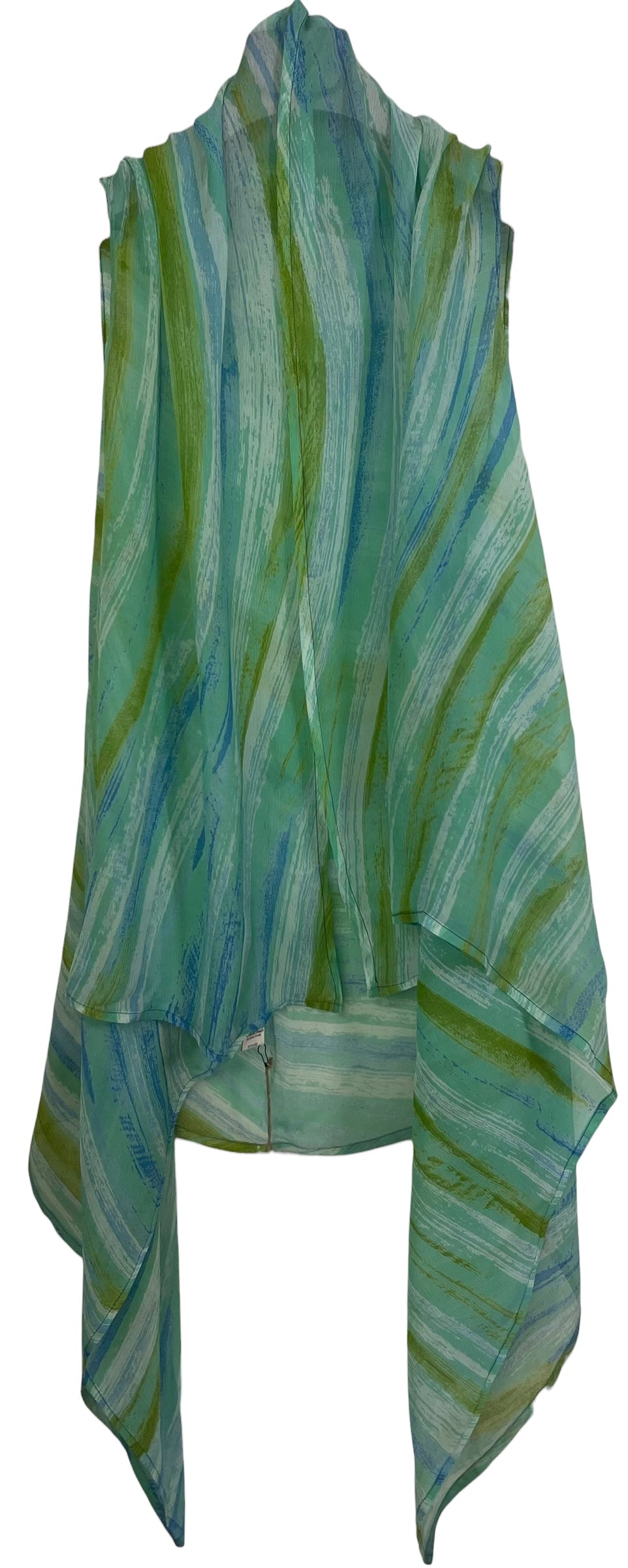 PREVIEW PCH8729 Avatar Very Sheer Pure Silk Versatile Vest by MARCH2026 – Handmade ethical Vest from sariKNOTsari using upcycled silk. Designed in Canada for travel and slow fashion, loved from Toronto to LA to Sydney.