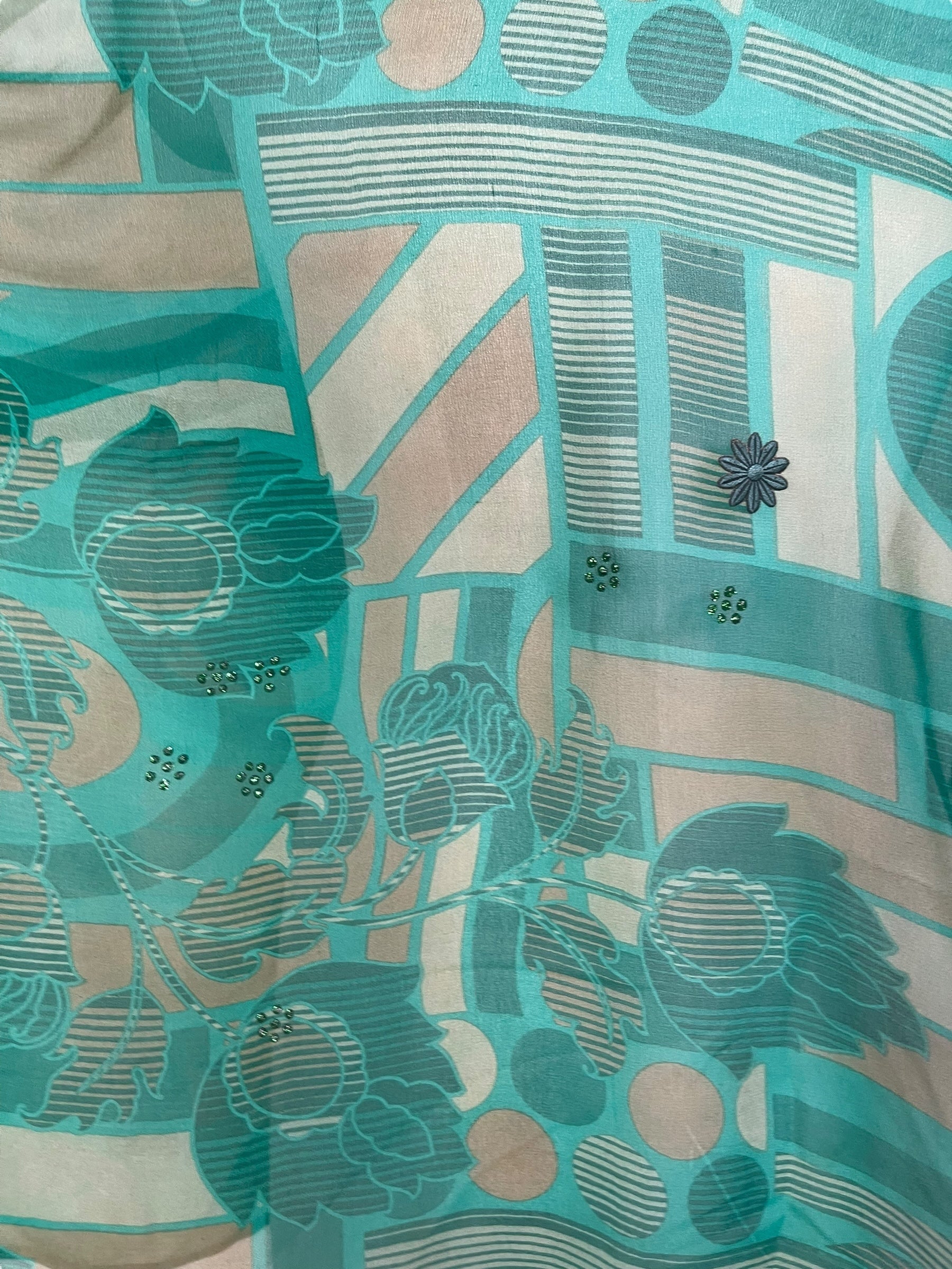 PRG8047 Sheer Avatar Pure Silk Long Tunic with Side Ties