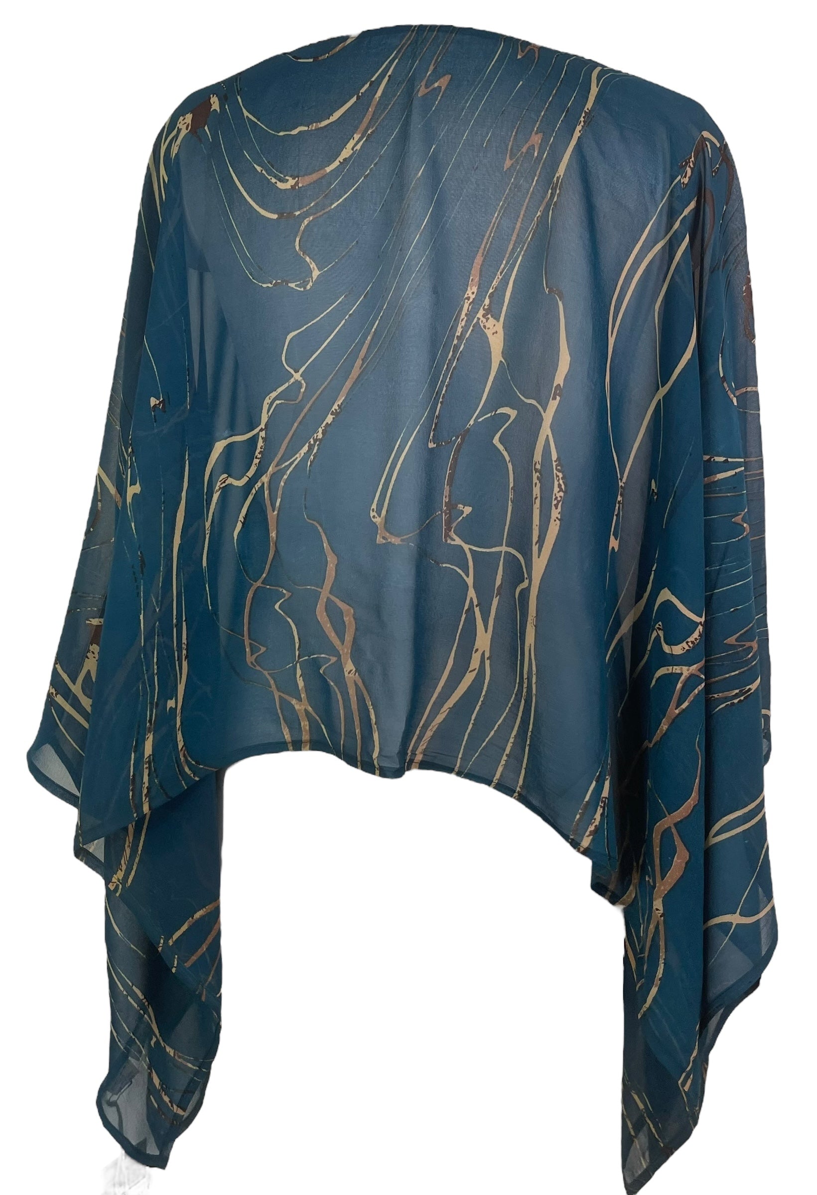 PREVIEW PRG7996 Sheer Pure Silk Wabi Sabi Capelet Poncho by DECEMBER2025 – Handmade ethical Poncho from sariKNOTsari using upcycled silk. Designed in Canada for travel and slow fashion, loved from Toronto to LA to Sydney.